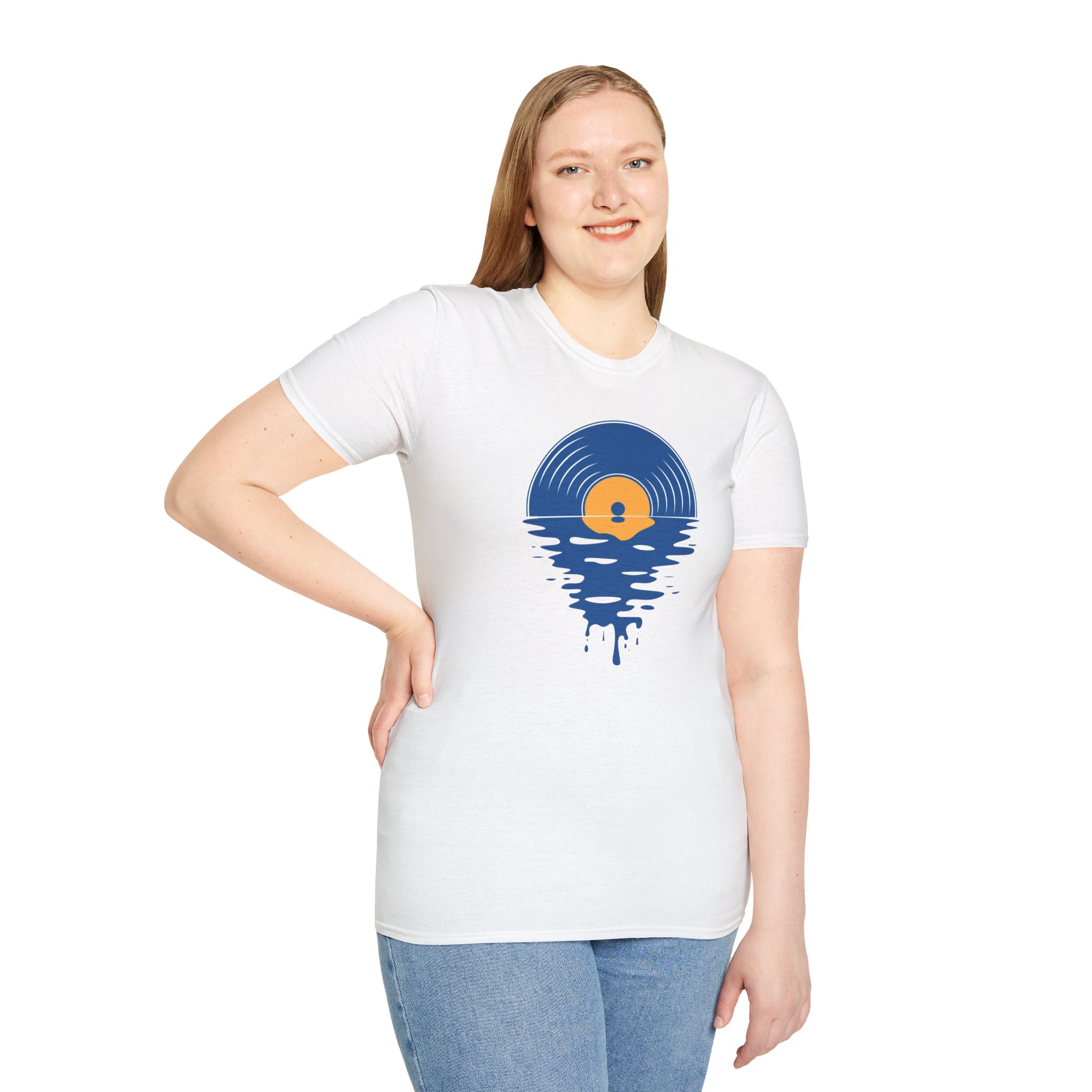 Sunset Vinyl Record T‑Shirt — Retro Music Lake Graphic Tee - Image 97
