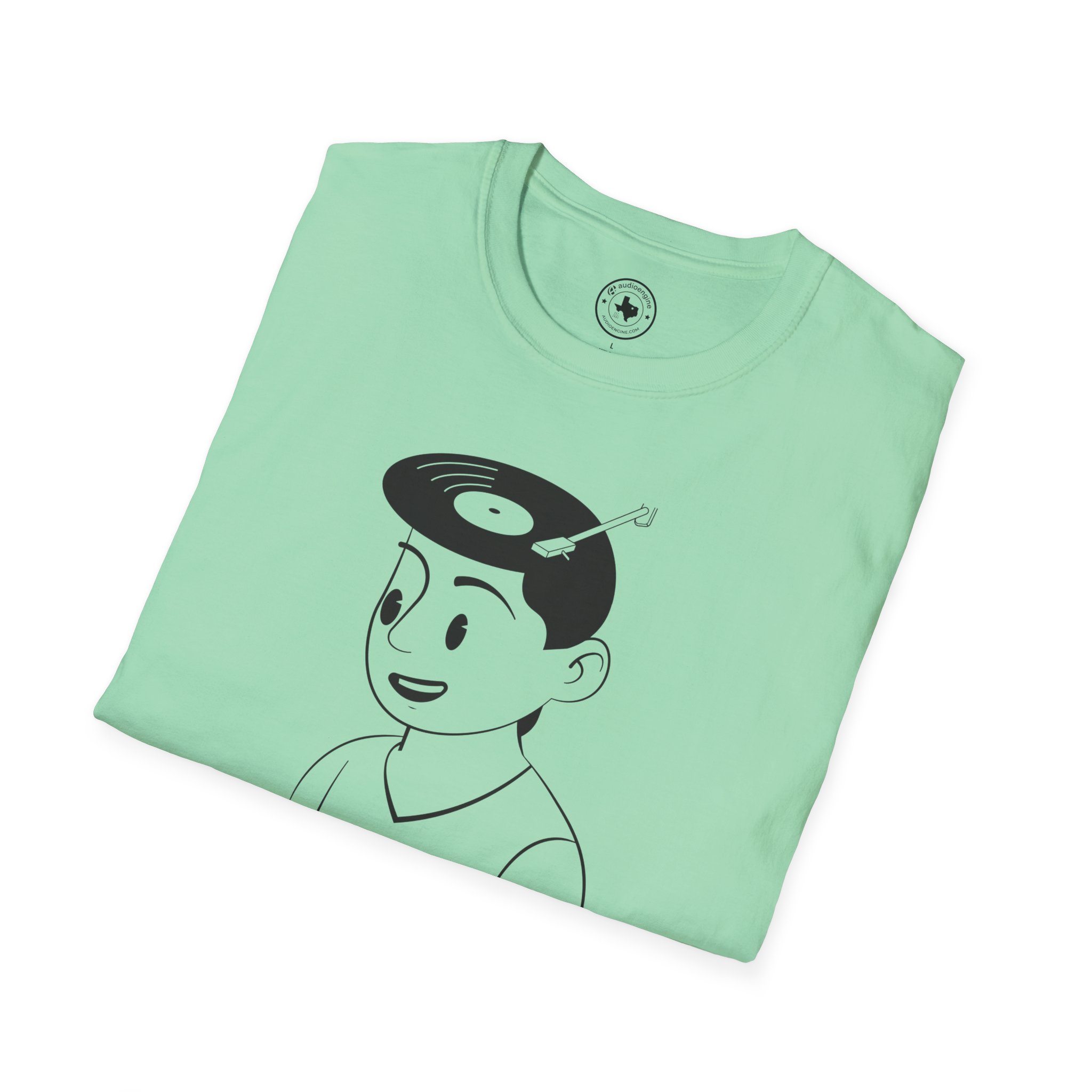 Retro Vinyl Head Illustration T-Shirt - Image 5