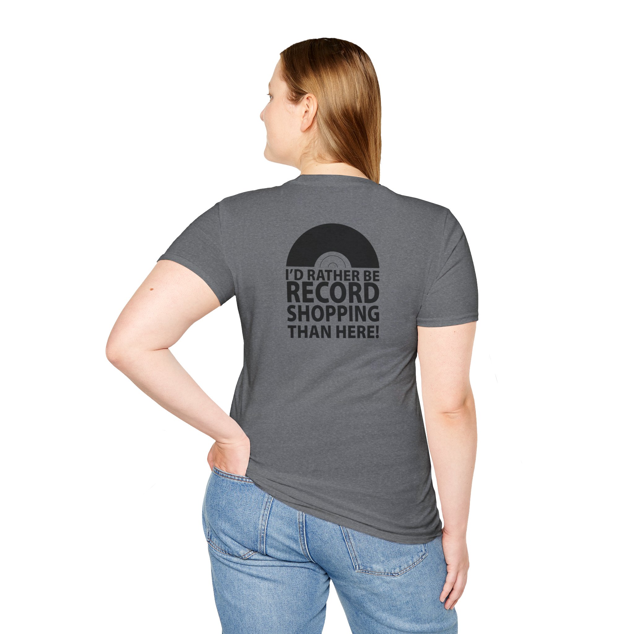 Record Shopping T‑Shirt — “I’d Rather Be Record Shopping Than Here!” Vinyl Lover Tee - Image 59