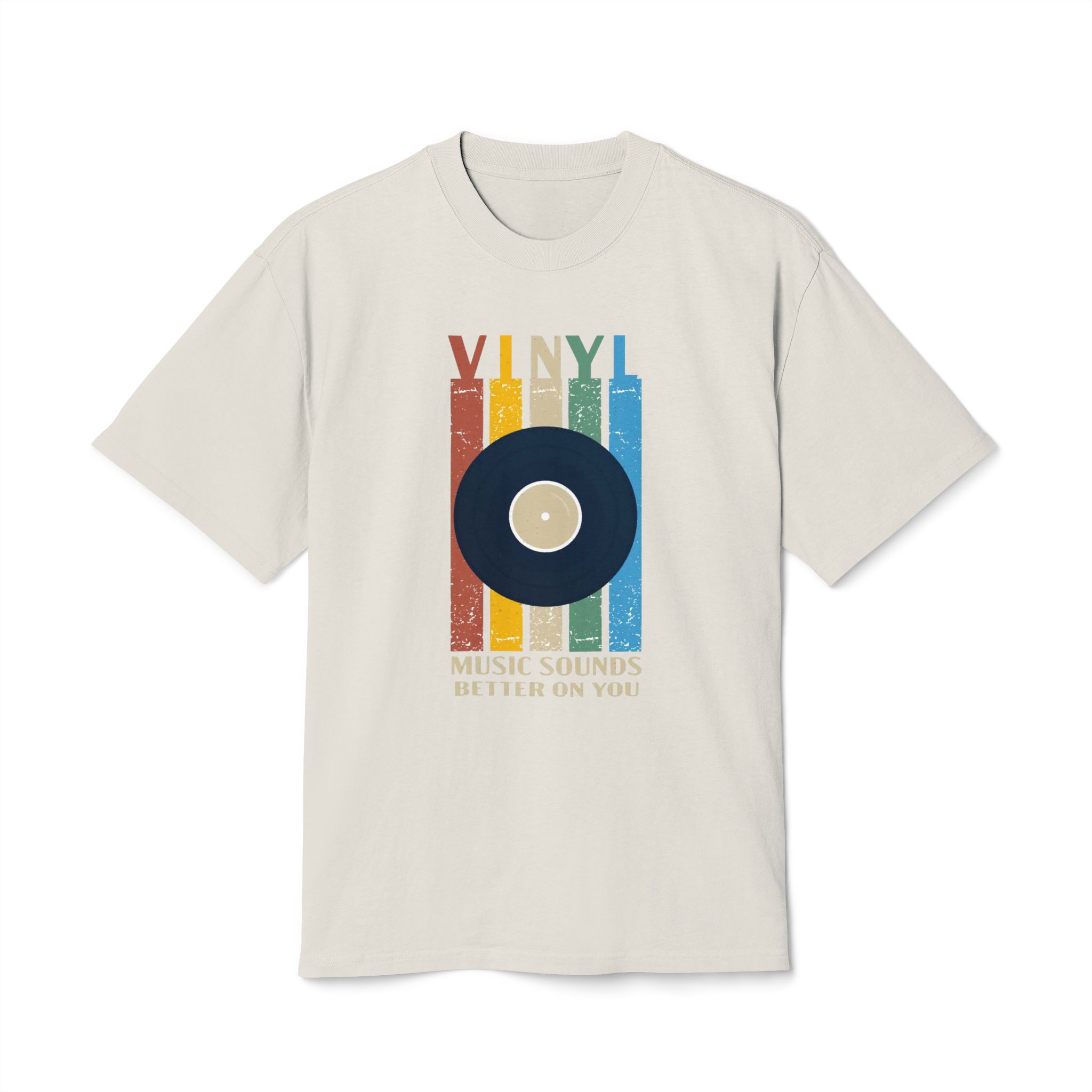 Vinyl Music Sounds Unisex Heavy Faded Tee - Image 5
