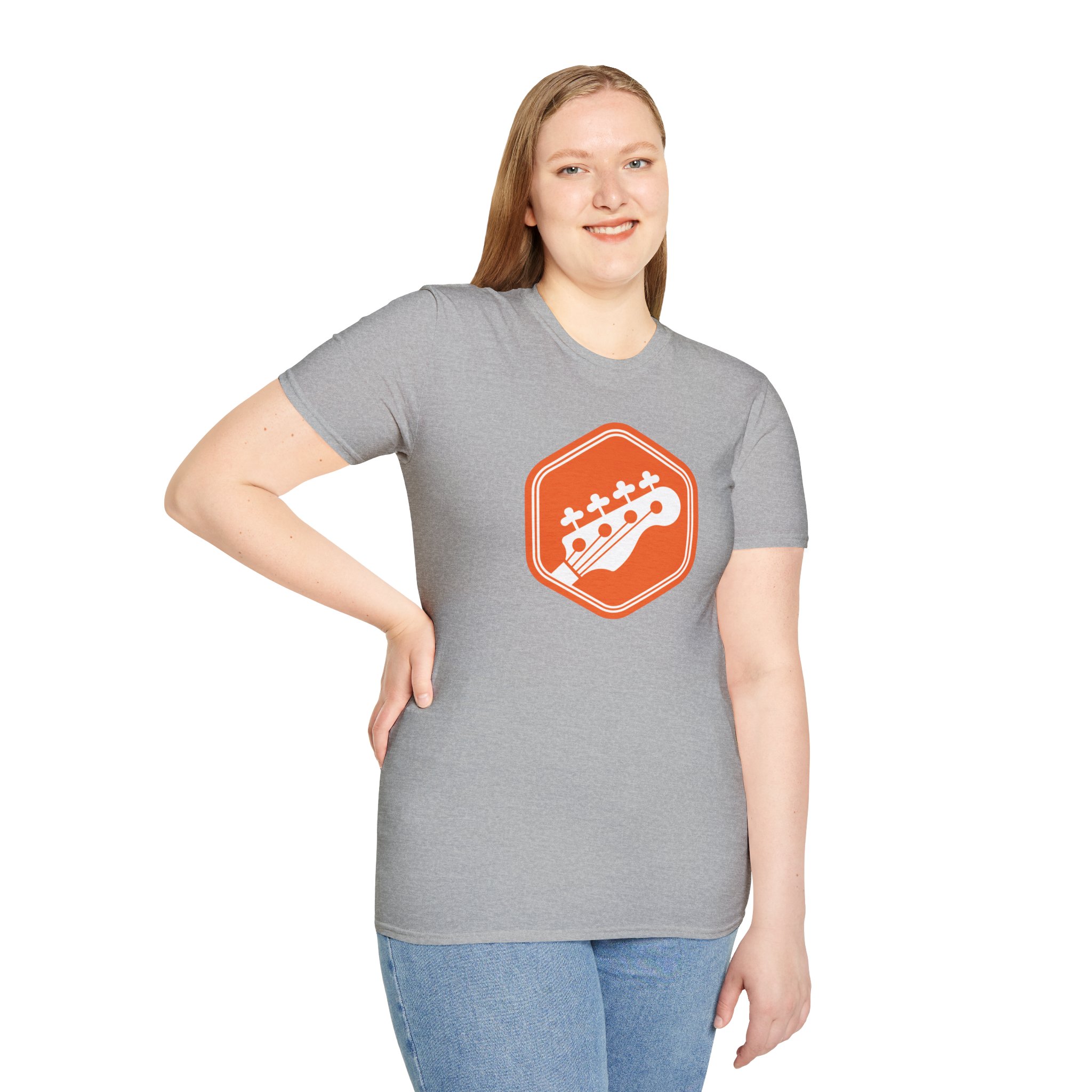 Orange Bass Guitar Badge T-Shirt — Retro Musician Tee for Bass Players - Image 32