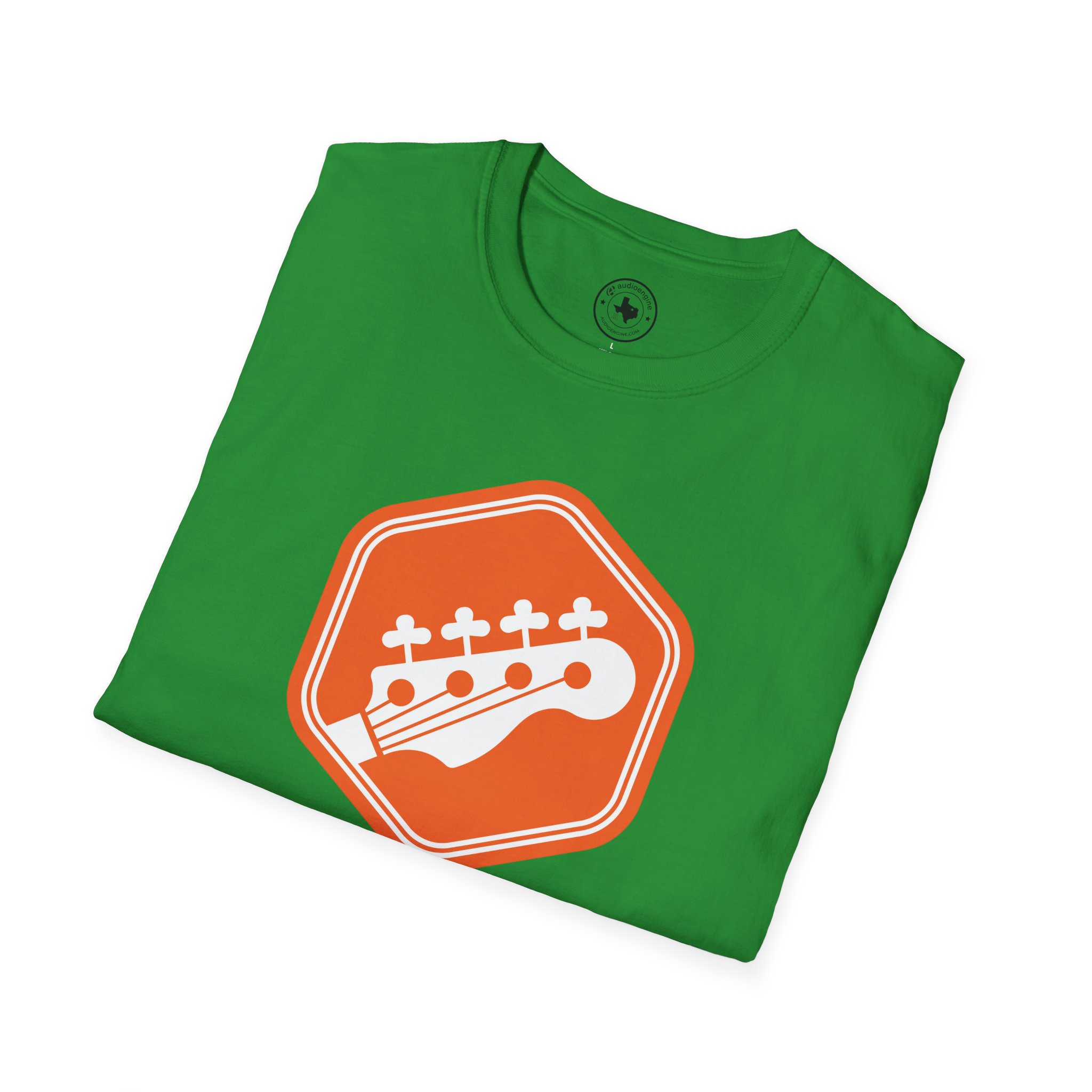 Orange Bass Guitar Badge T-Shirt — Retro Musician Tee for Bass Players - Image 67