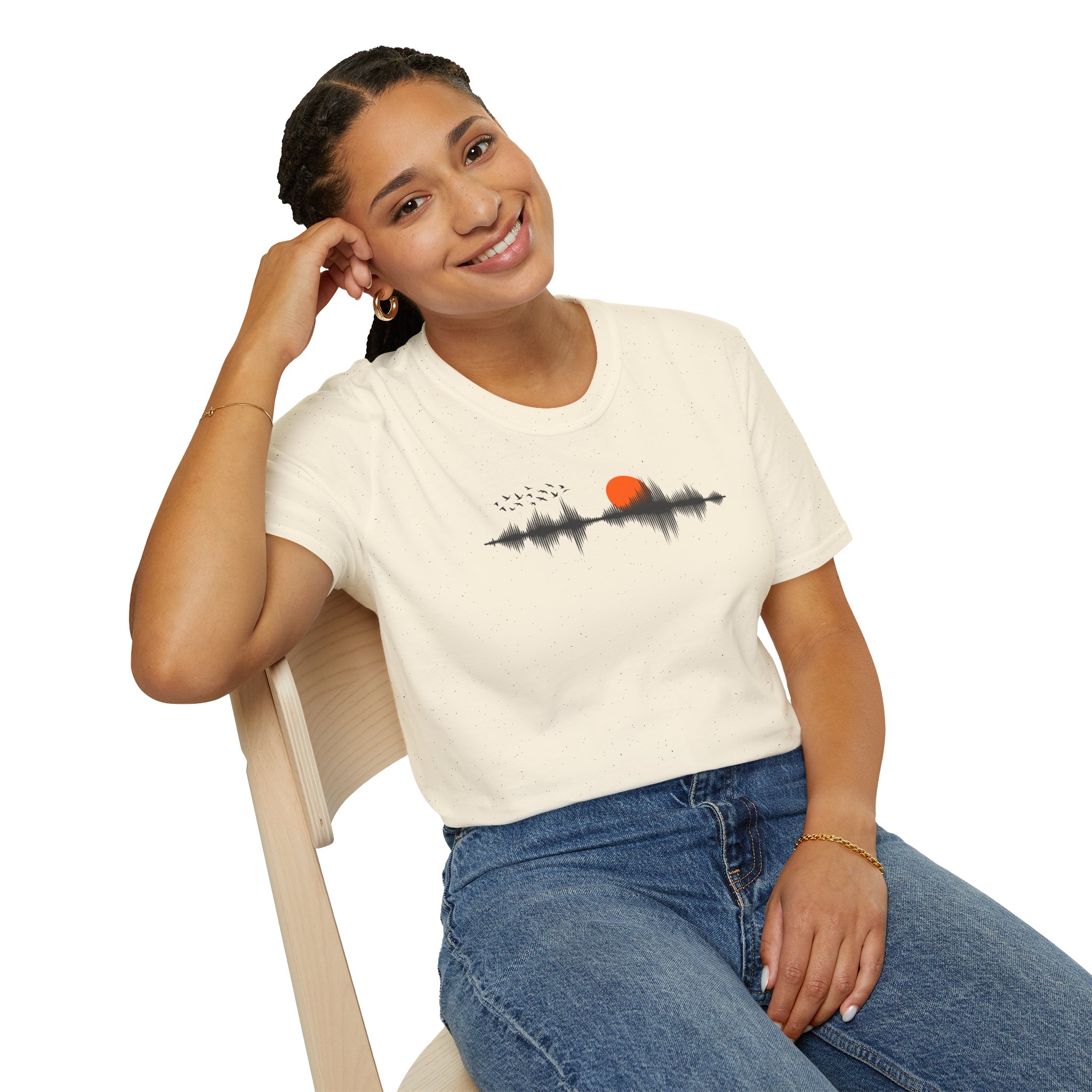 Sunset Soundwave T-Shirt — Minimal Nature Waveform Tee - Image 47