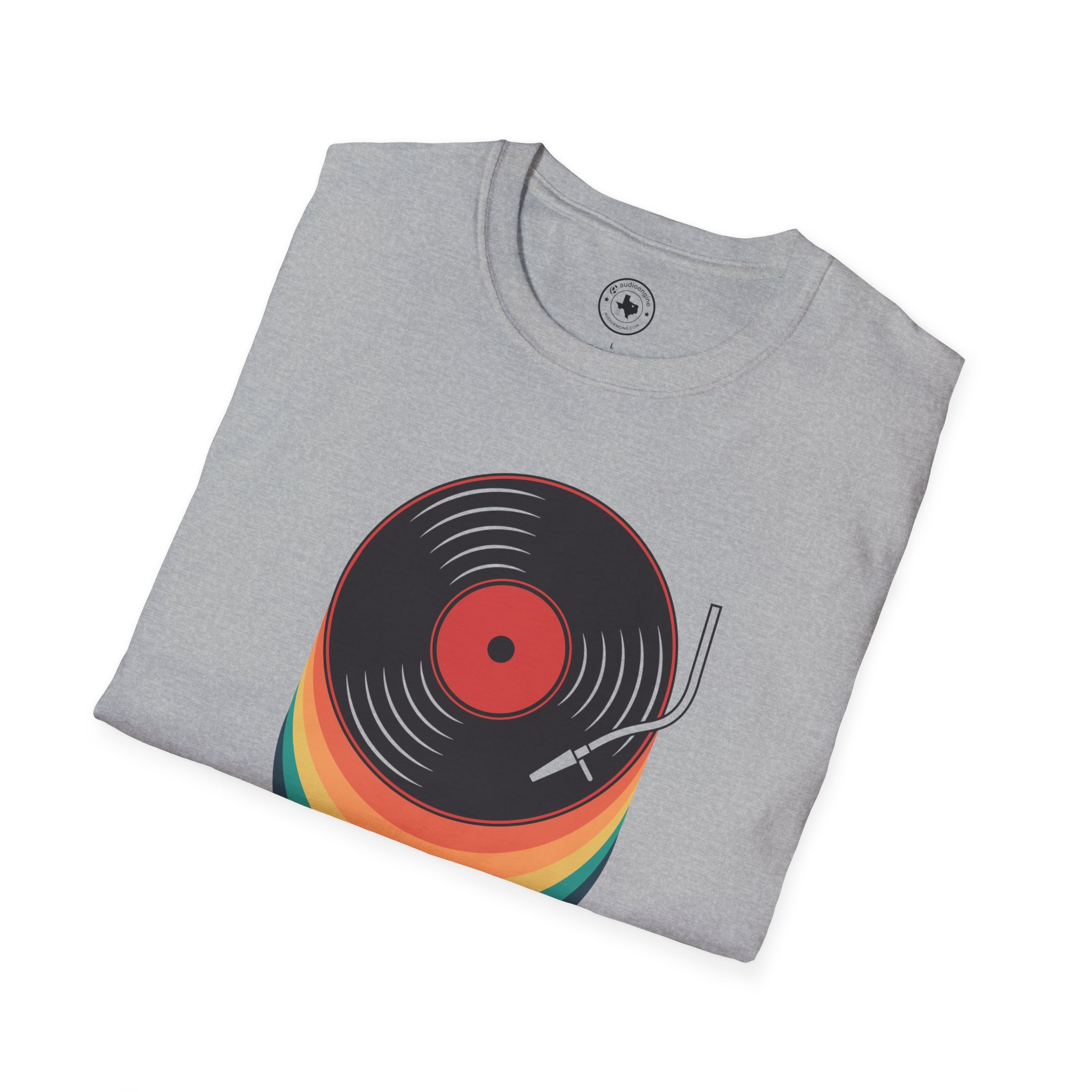 Retro Vinyl Record T-Shirt — Rainbow Stack Turntable Tee - Image 54