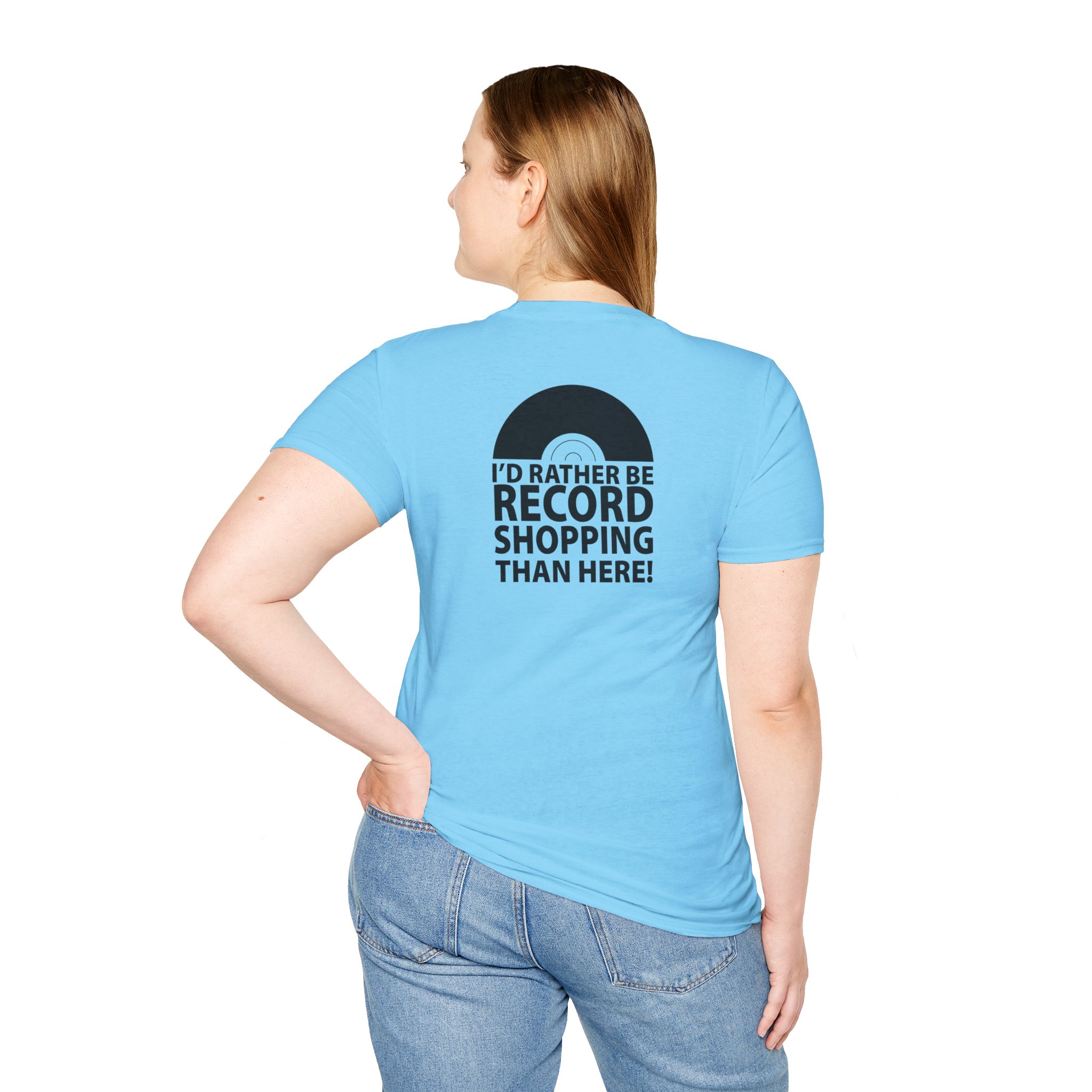 Record Shopping T‑Shirt — “I’d Rather Be Record Shopping Than Here!” Vinyl Lover Tee - Image 6