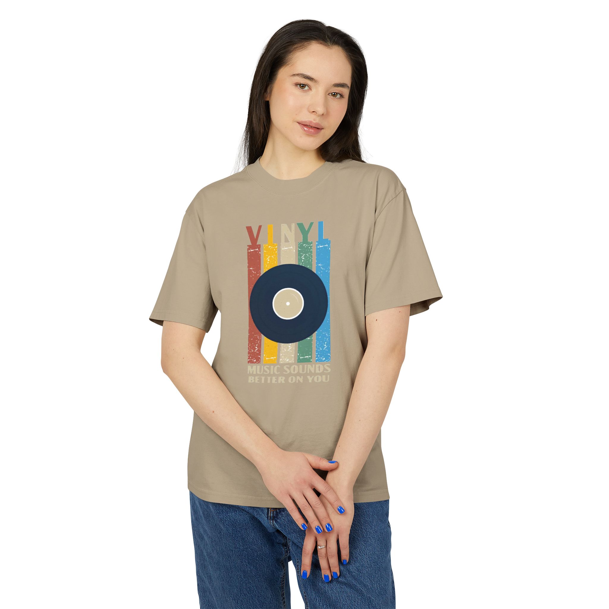 Vinyl Music Sounds Unisex Heavy Faded Tee - Image 11