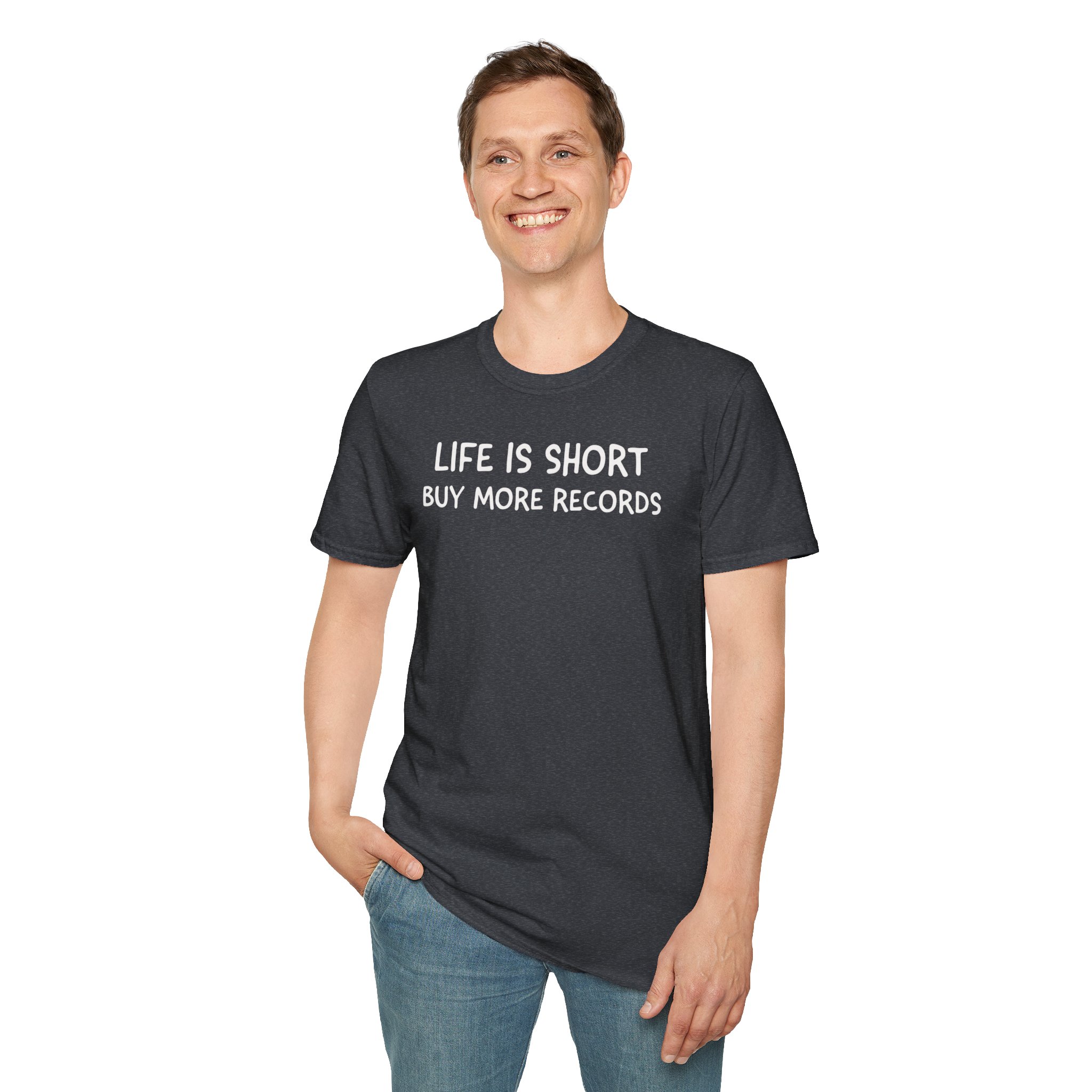 Life Is Short Buy More Records T-Shirt — Vinyl Lover Tee - Image 70