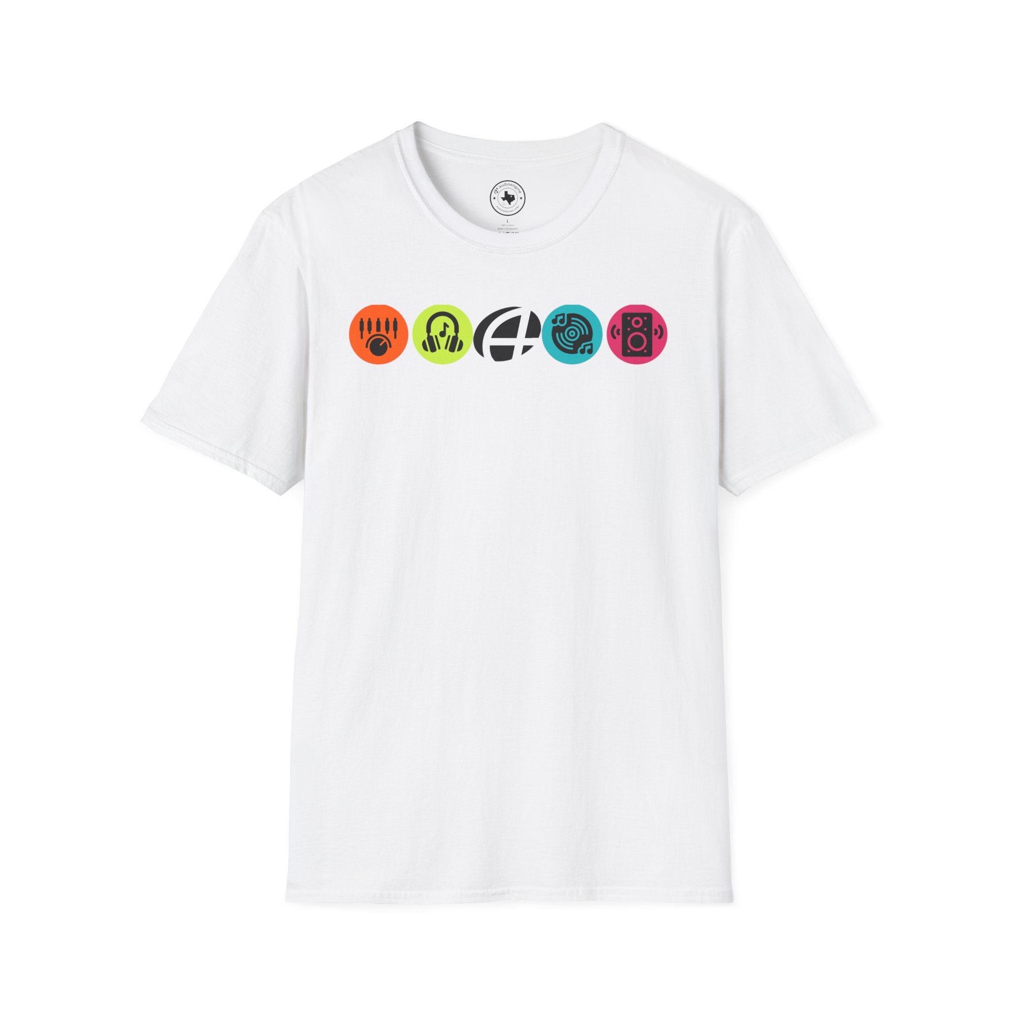 Music Icon Row T-Shirt — Colorful Band Equipment Graphic Tee - Image 10