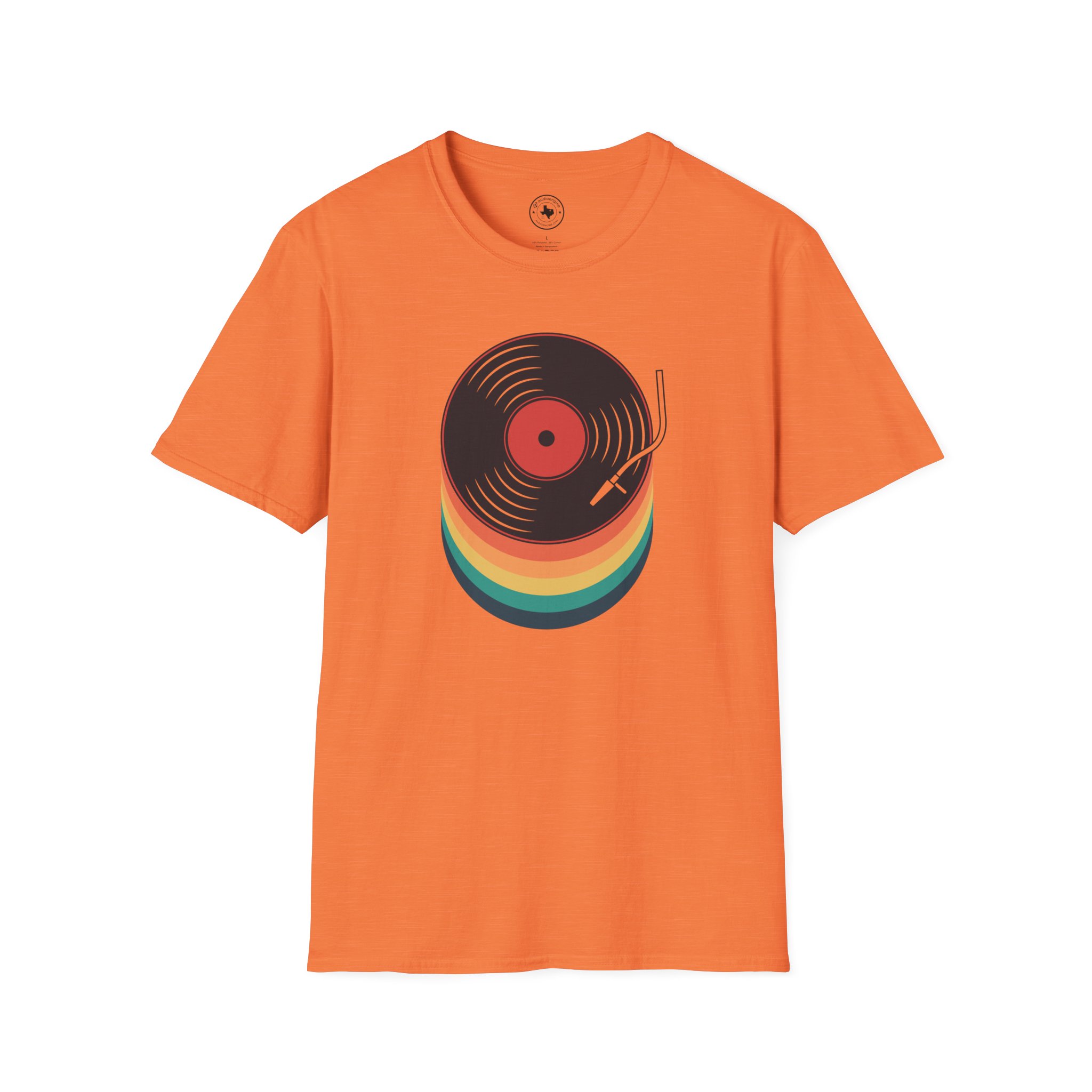 Retro Vinyl Record T-Shirt — Rainbow Stack Turntable Tee - Image 21
