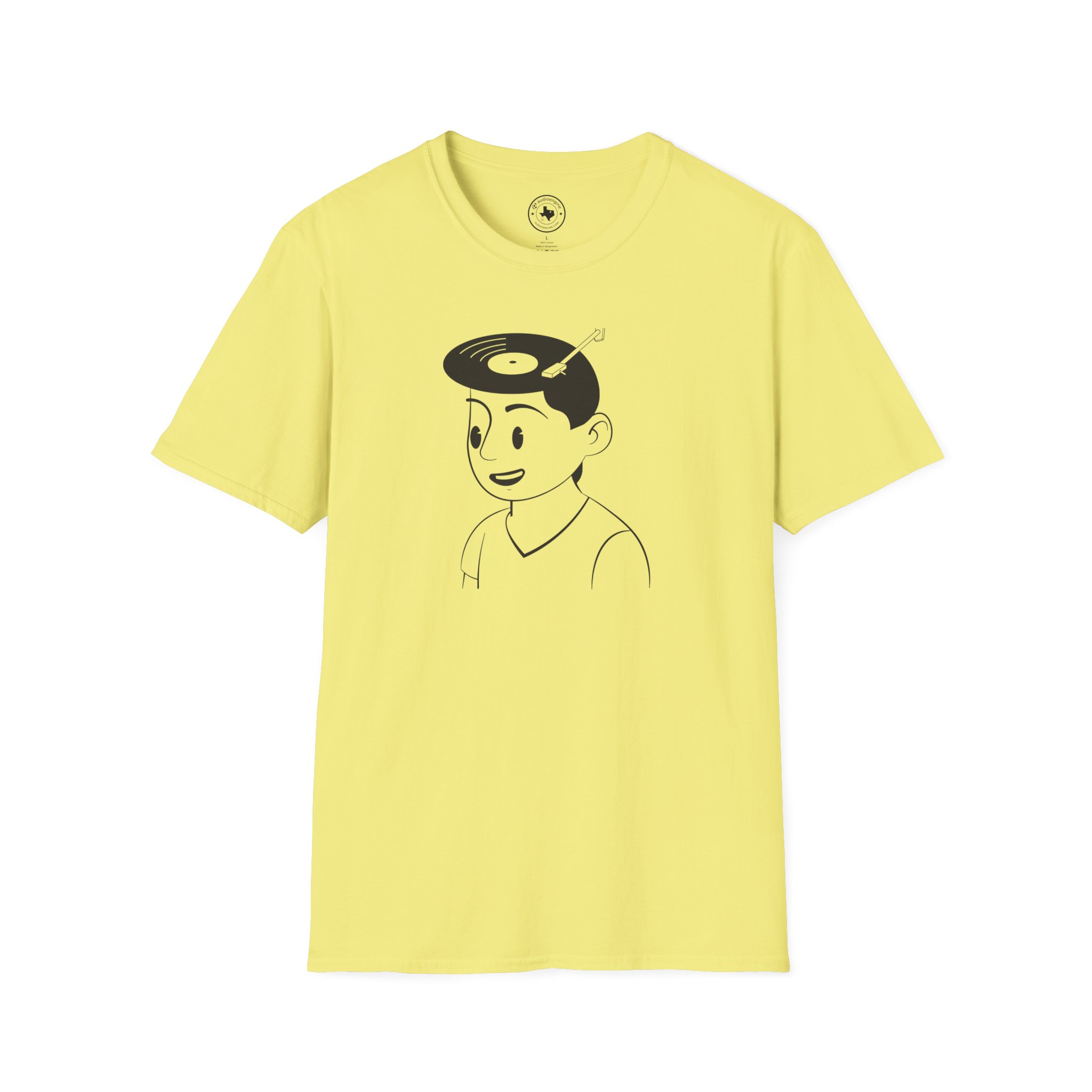 Retro Vinyl Head Illustration T-Shirt - Image 49