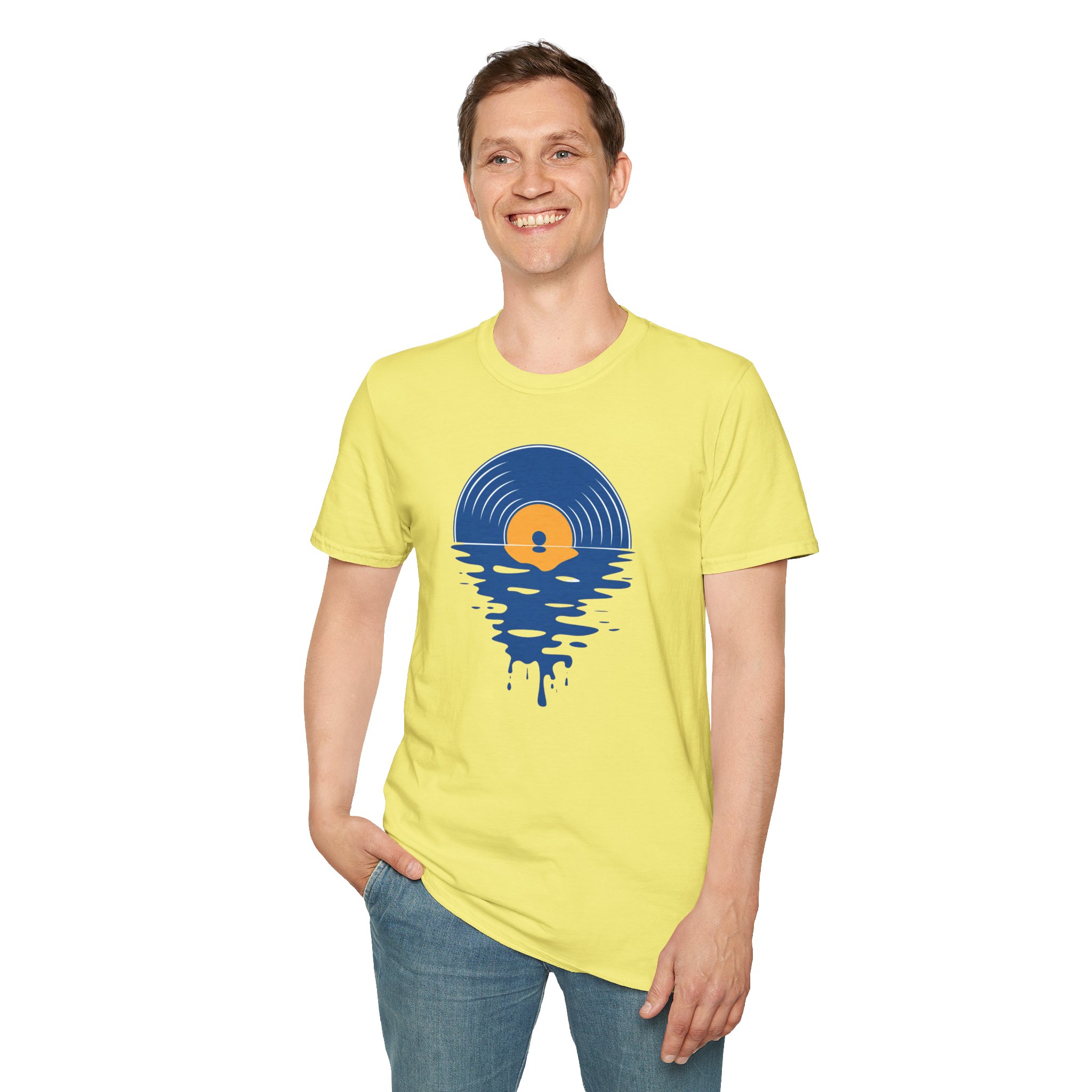 Sunset Vinyl Record T‑Shirt — Retro Music Lake Graphic Tee - Image 164