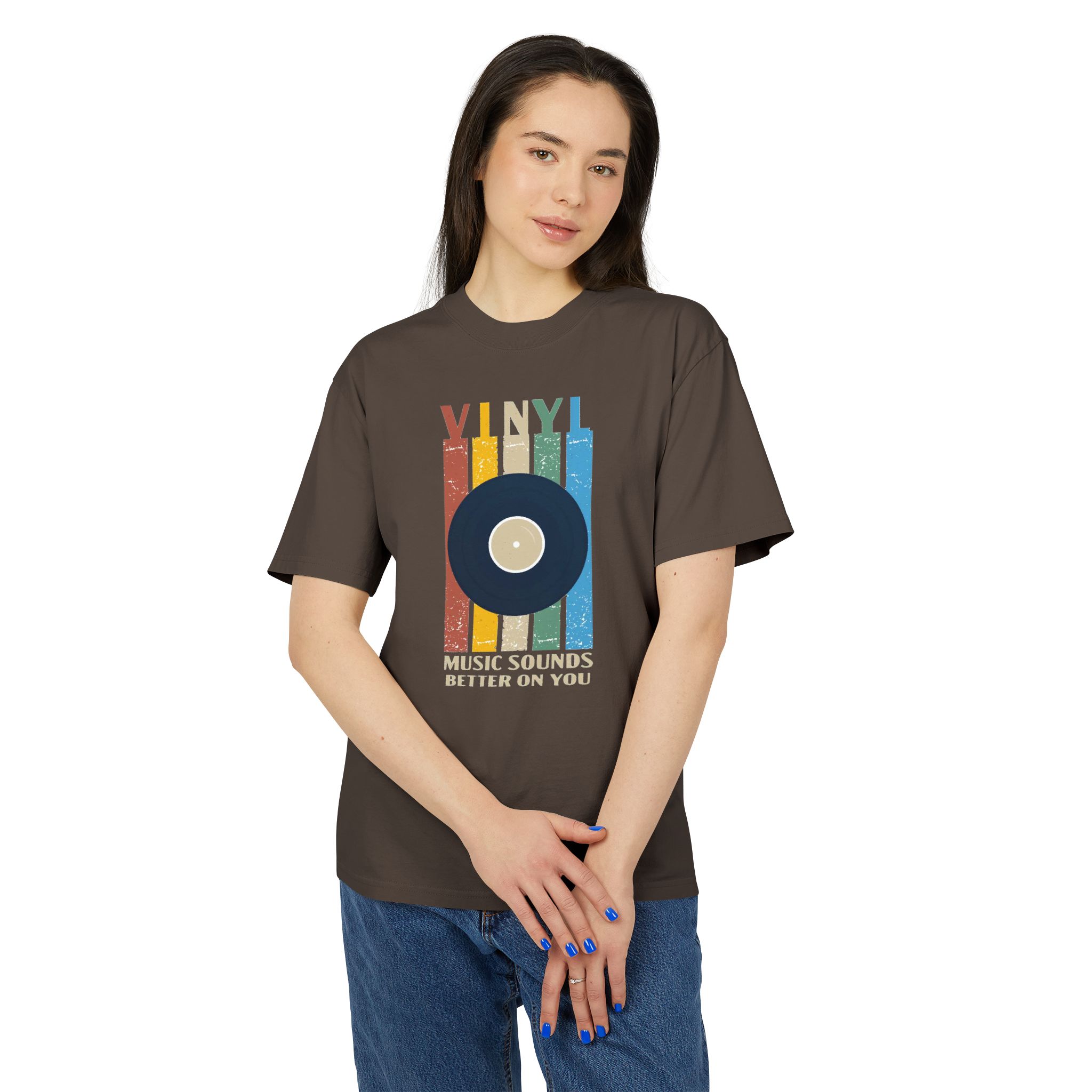 Vinyl Music Sounds Unisex Heavy Faded Tee - Image 19
