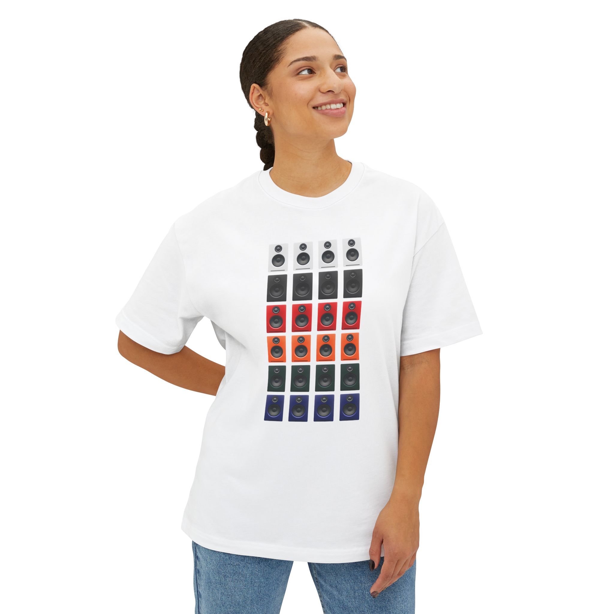 Copy of Retro Vibes Unisex Oversized Boxy Tee, Music Lover Shirt, Festival Attire, Comfortable Casual Tee, Graphic Tee for Every Day - Image 9