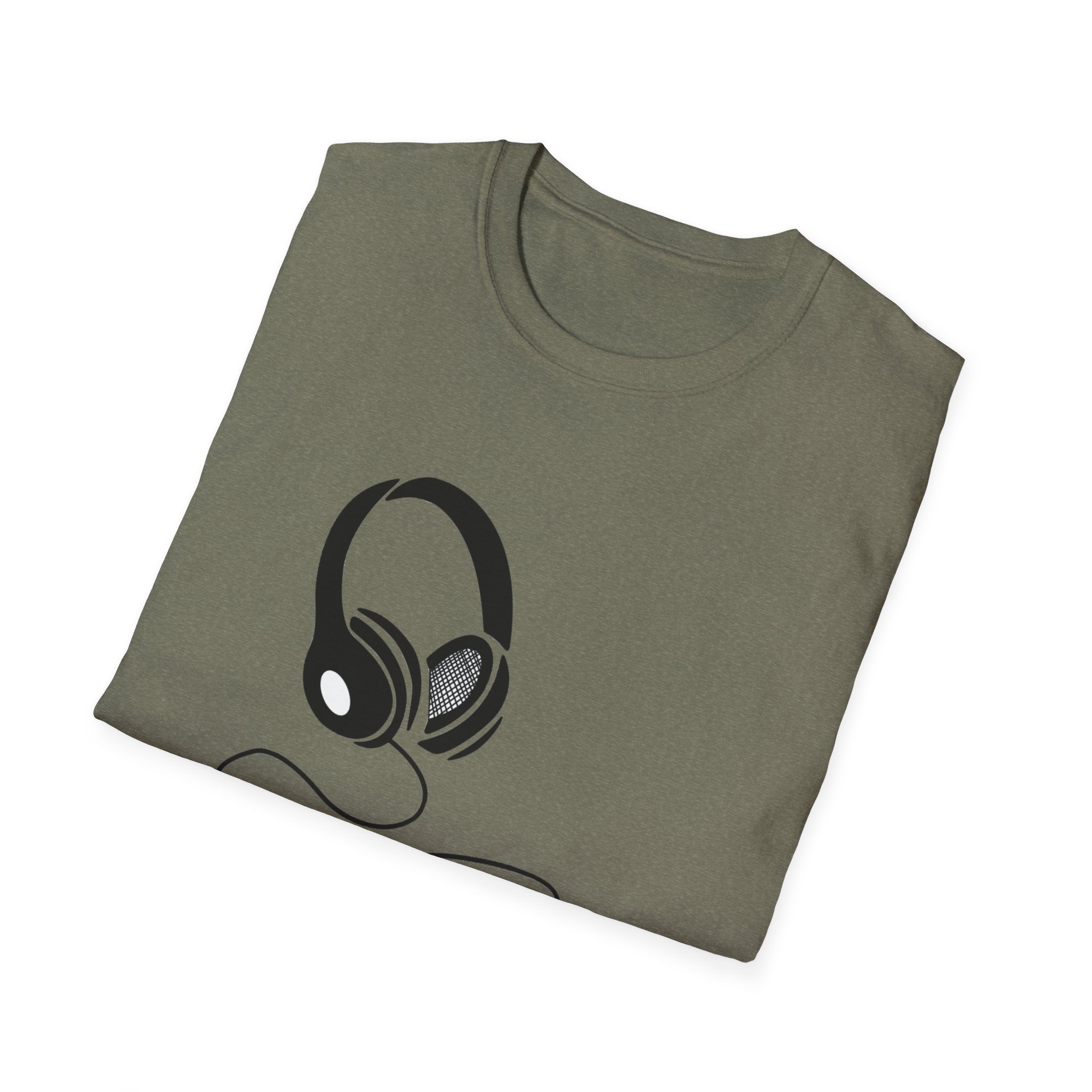 Music Lover Unisex Softstyle T-Shirt with Headphones Design - Image 28