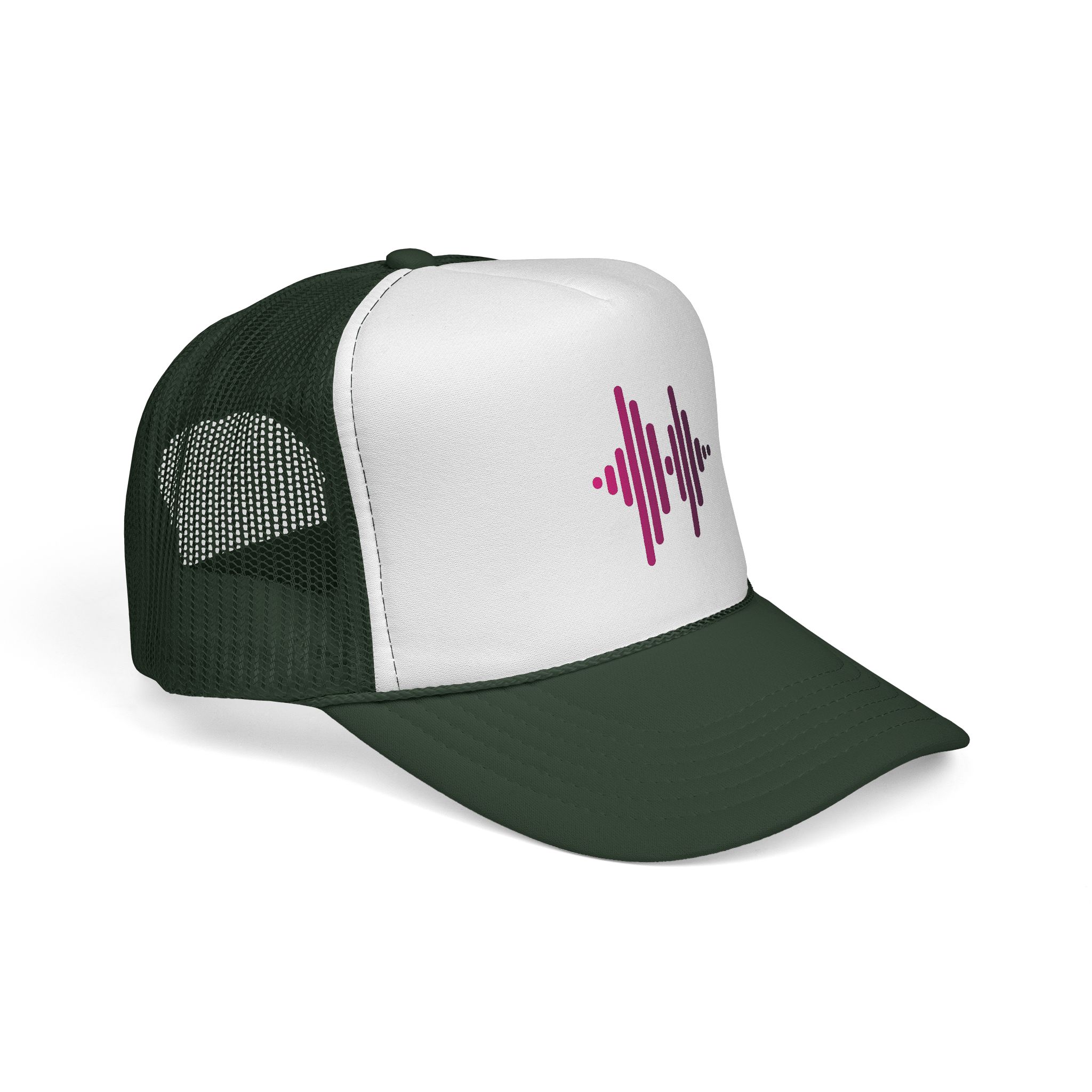 Soundwave Trucker Cap — Pink Gradient Audio Logo Mesh Hat - Image 7