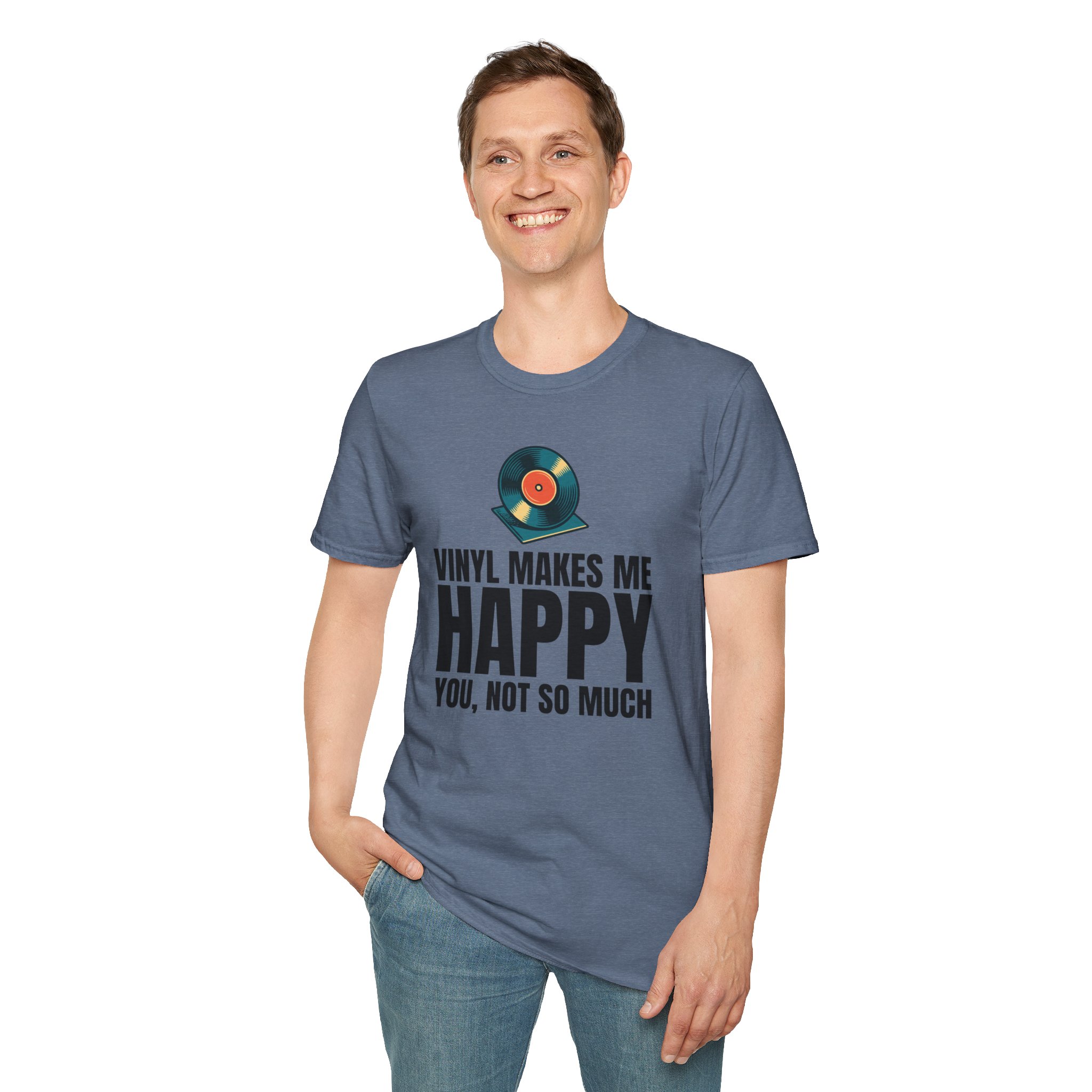 Vinyl Makes Me Happy Unisex T-Shirt - Image 5