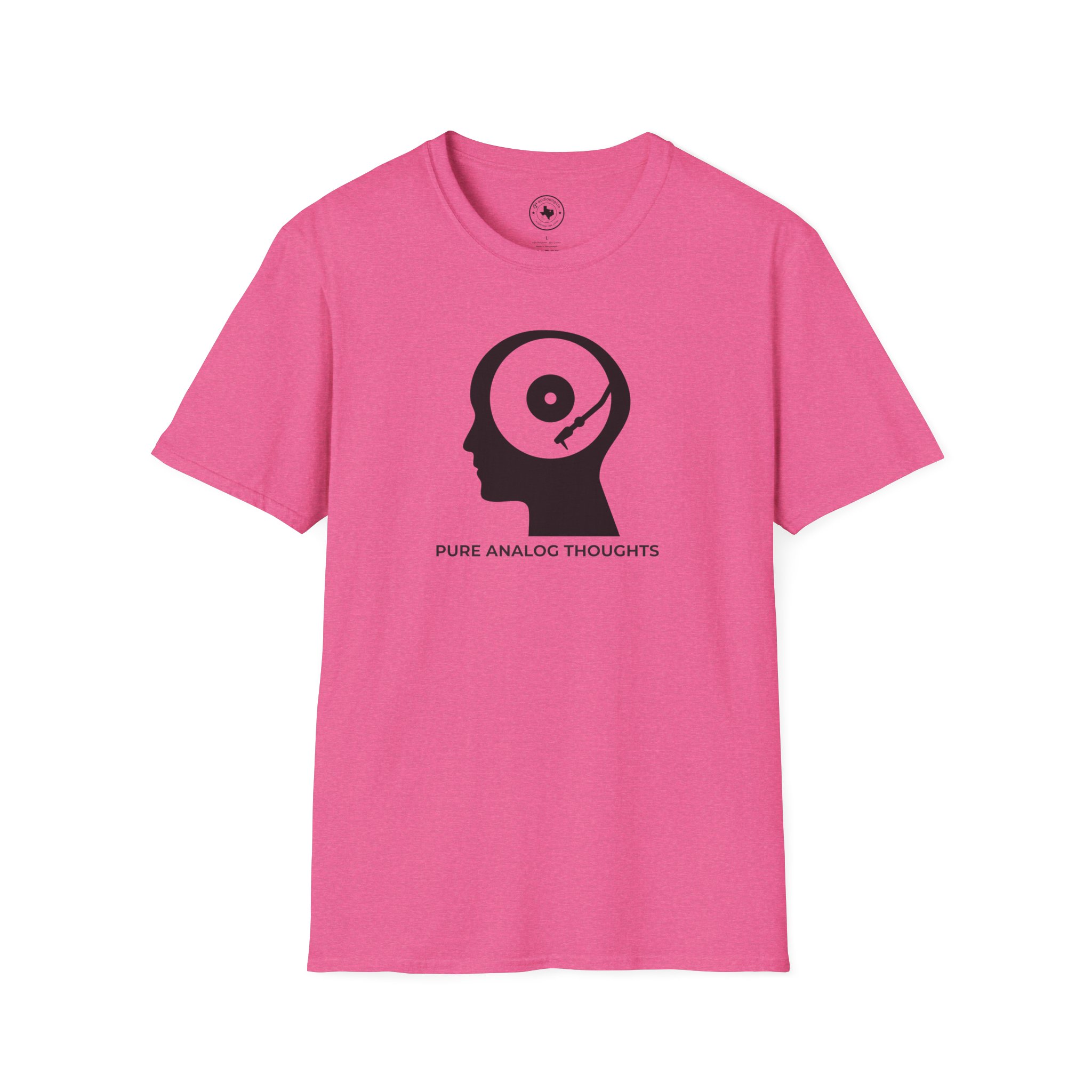 Analog Thoughts T-Shirt — 'Pure Analog Thoughts' Record Head Graphic Tee - Image 105