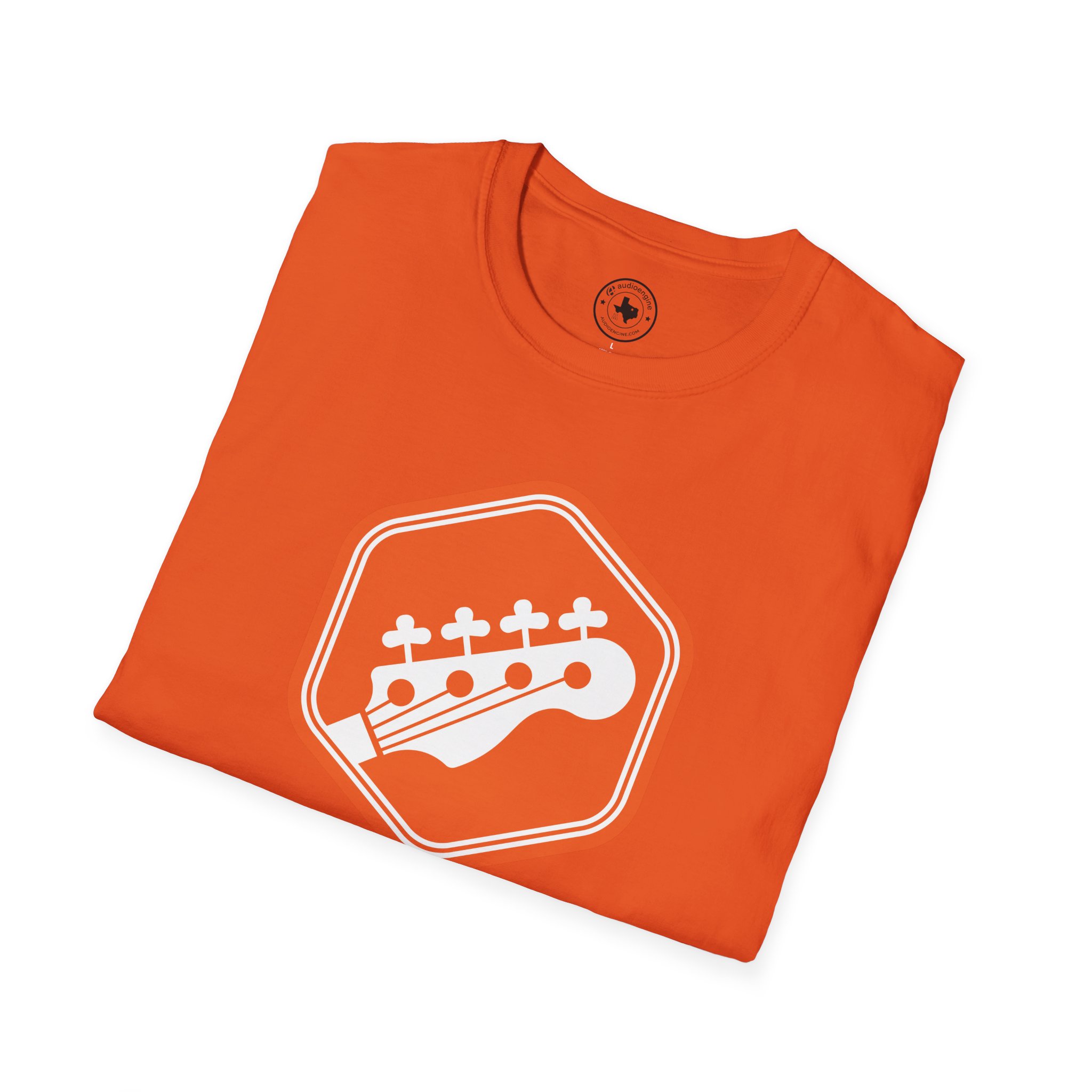 Orange Bass Guitar Badge T-Shirt — Retro Musician Tee for Bass Players - Image 40