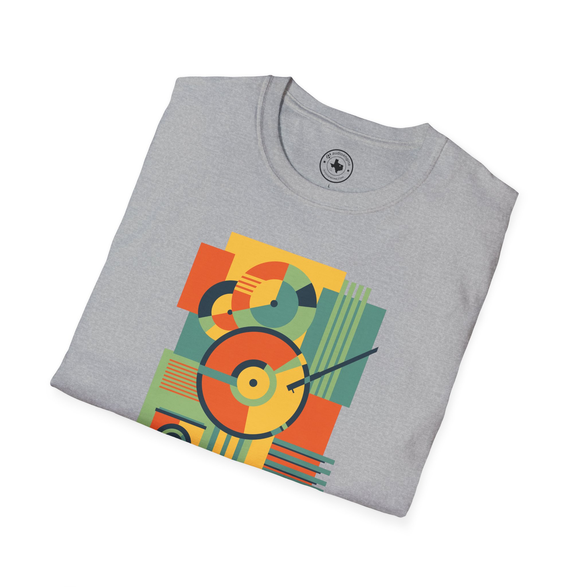 Retro Geometric Vinyl Record T-Shirt — Vintage Music Graphic Tee - Image 44
