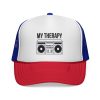Trucker Cap — "My Therapy" Boombox Mesh Hat - Thumbnail Image 1