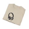 Music Lover Unisex Softstyle T-Shirt with Headphones Design - Thumbnail Image 12