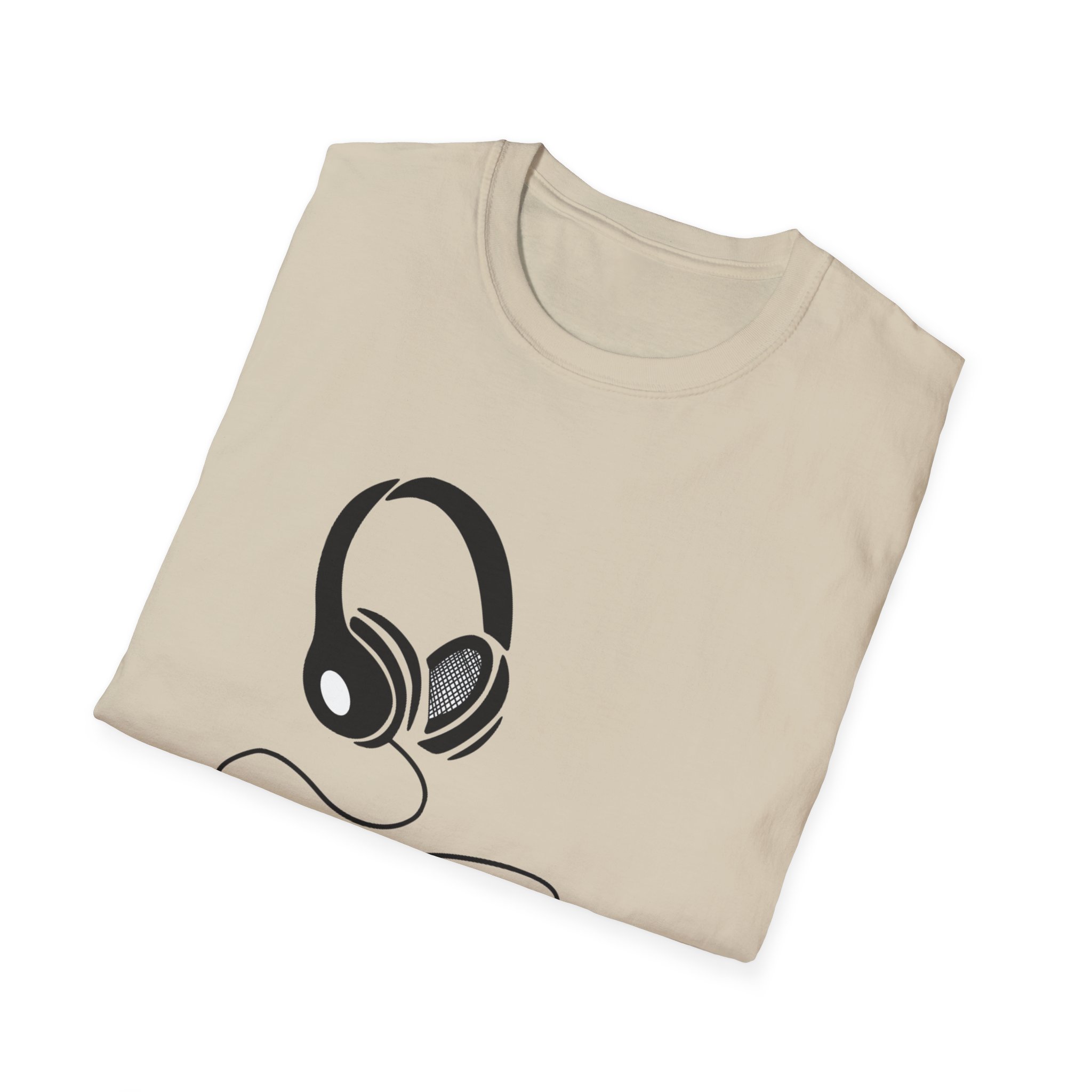 Music Lover Unisex Softstyle T-Shirt with Headphones Design - Image 12