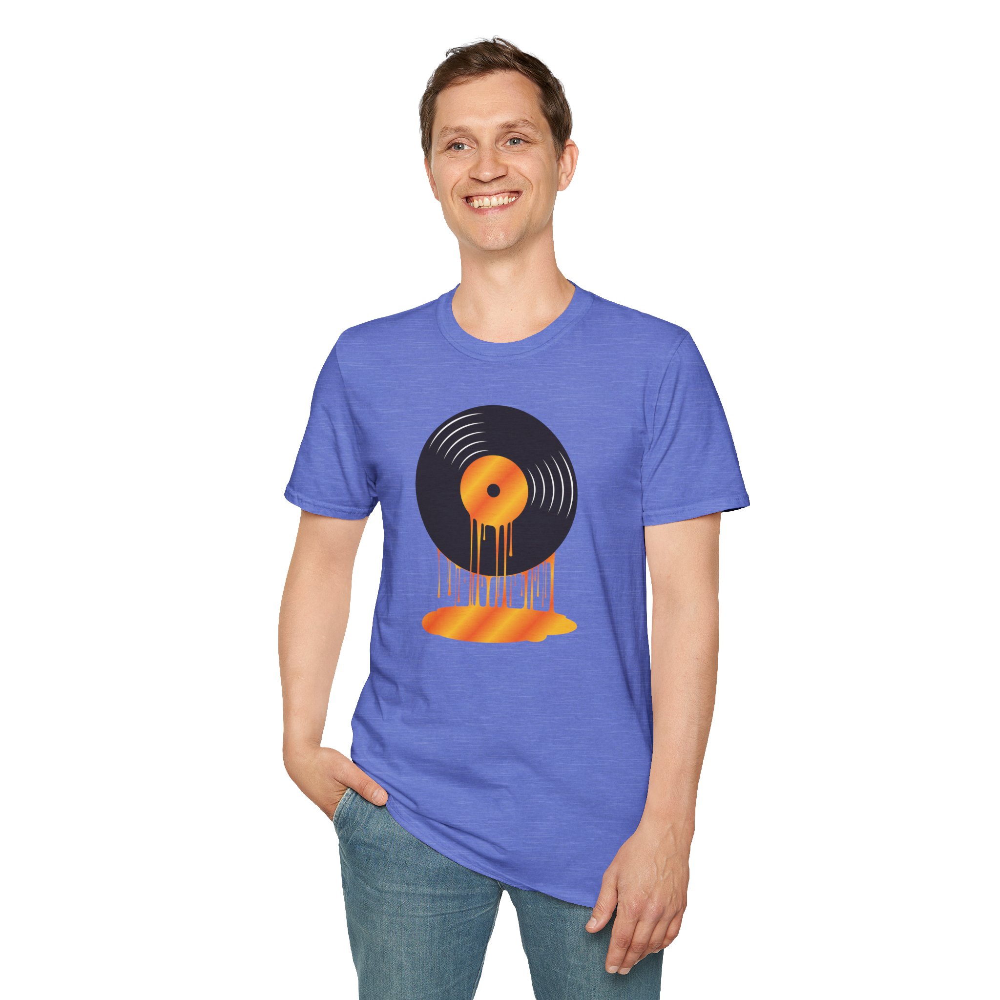 Melting Vinyl Record T-Shirt – Retro Music Tee - Image 1