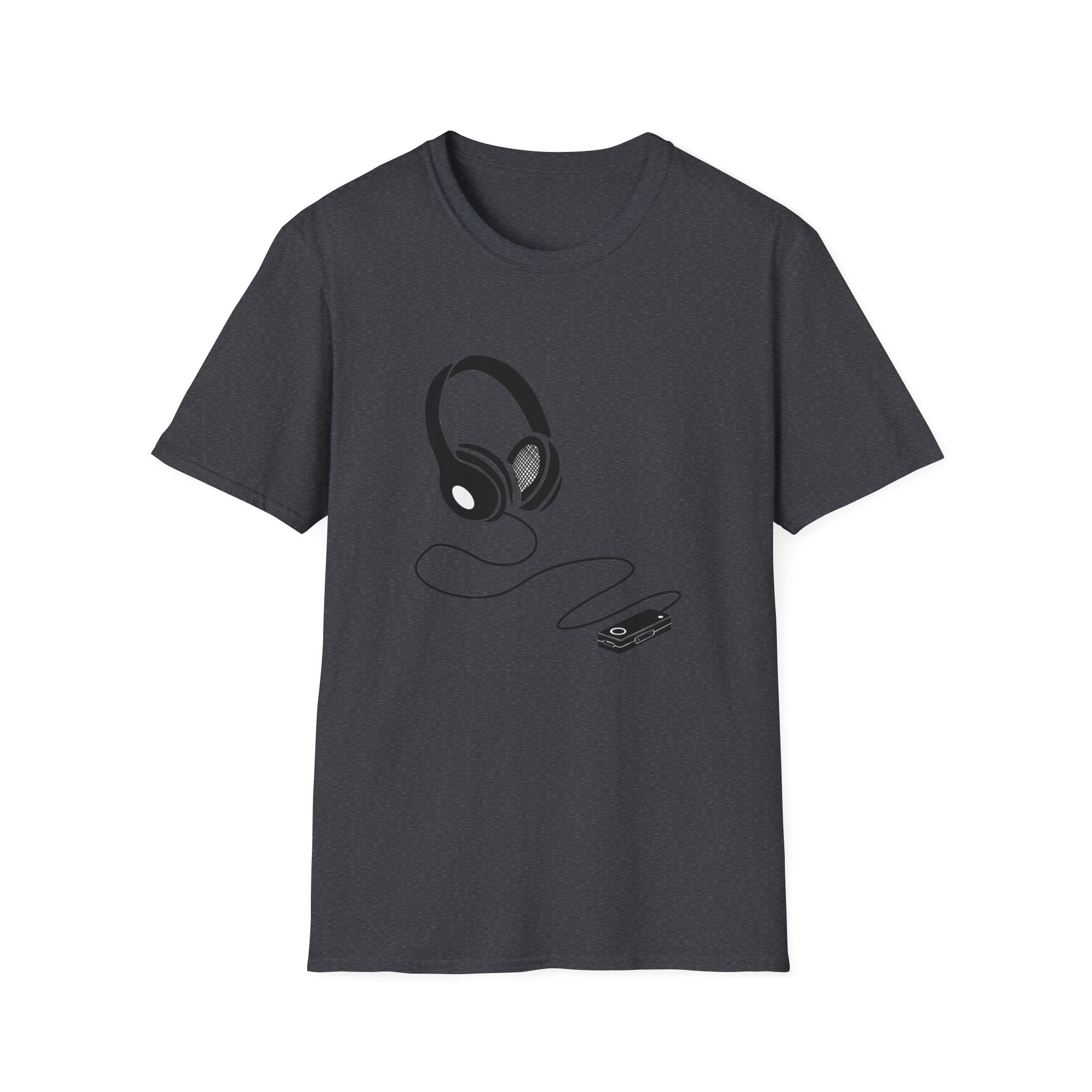 Music Lover Unisex Softstyle T-Shirt with Headphones Design - Image 57