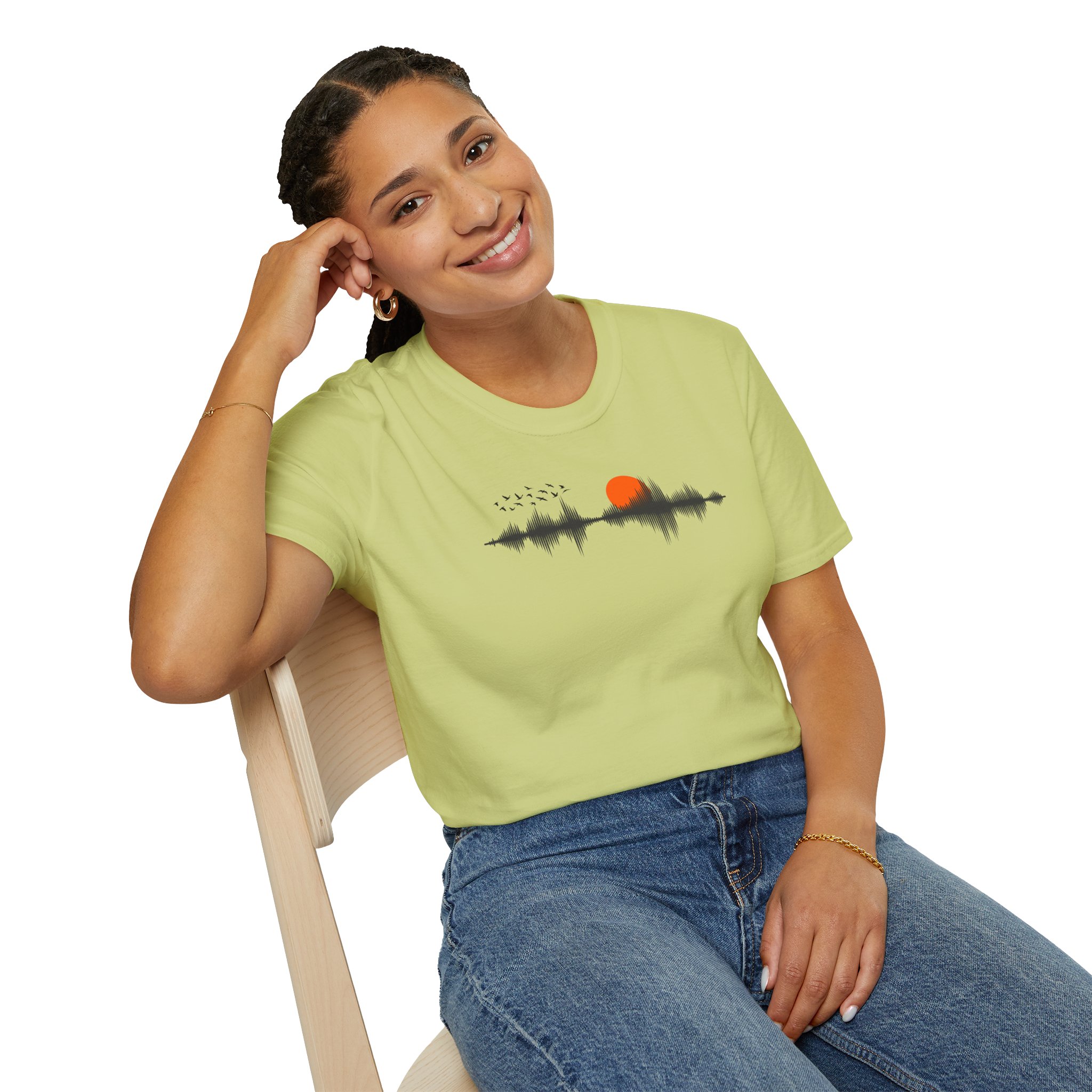 Sunset Soundwave T-Shirt — Minimal Nature Waveform Tee - Image 63