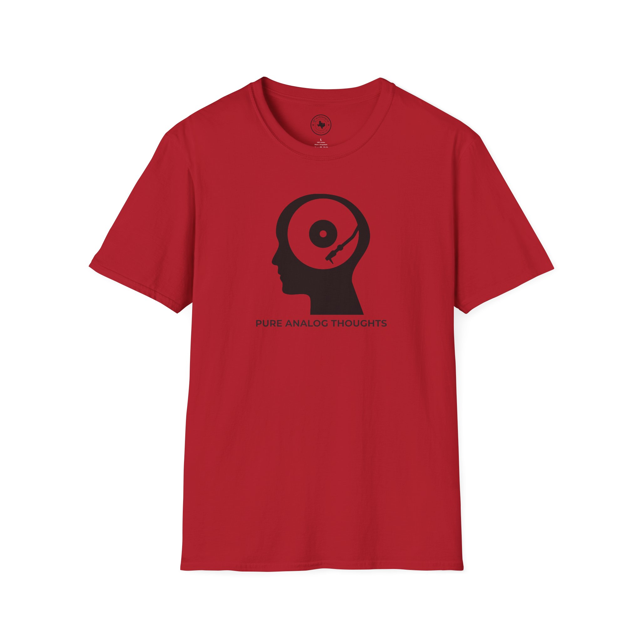 Analog Thoughts T-Shirt — 'Pure Analog Thoughts' Record Head Graphic Tee - Image 113