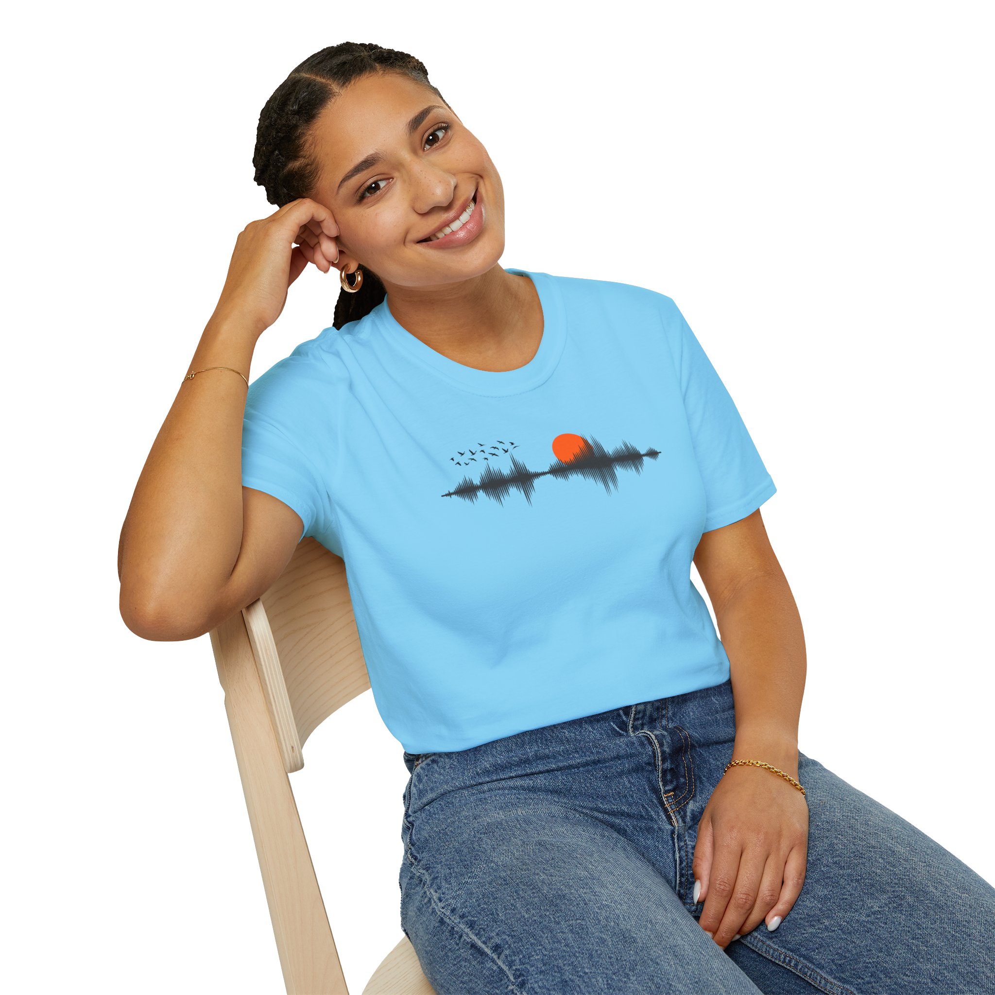Sunset Soundwave T-Shirt — Minimal Nature Waveform Tee - Image 103