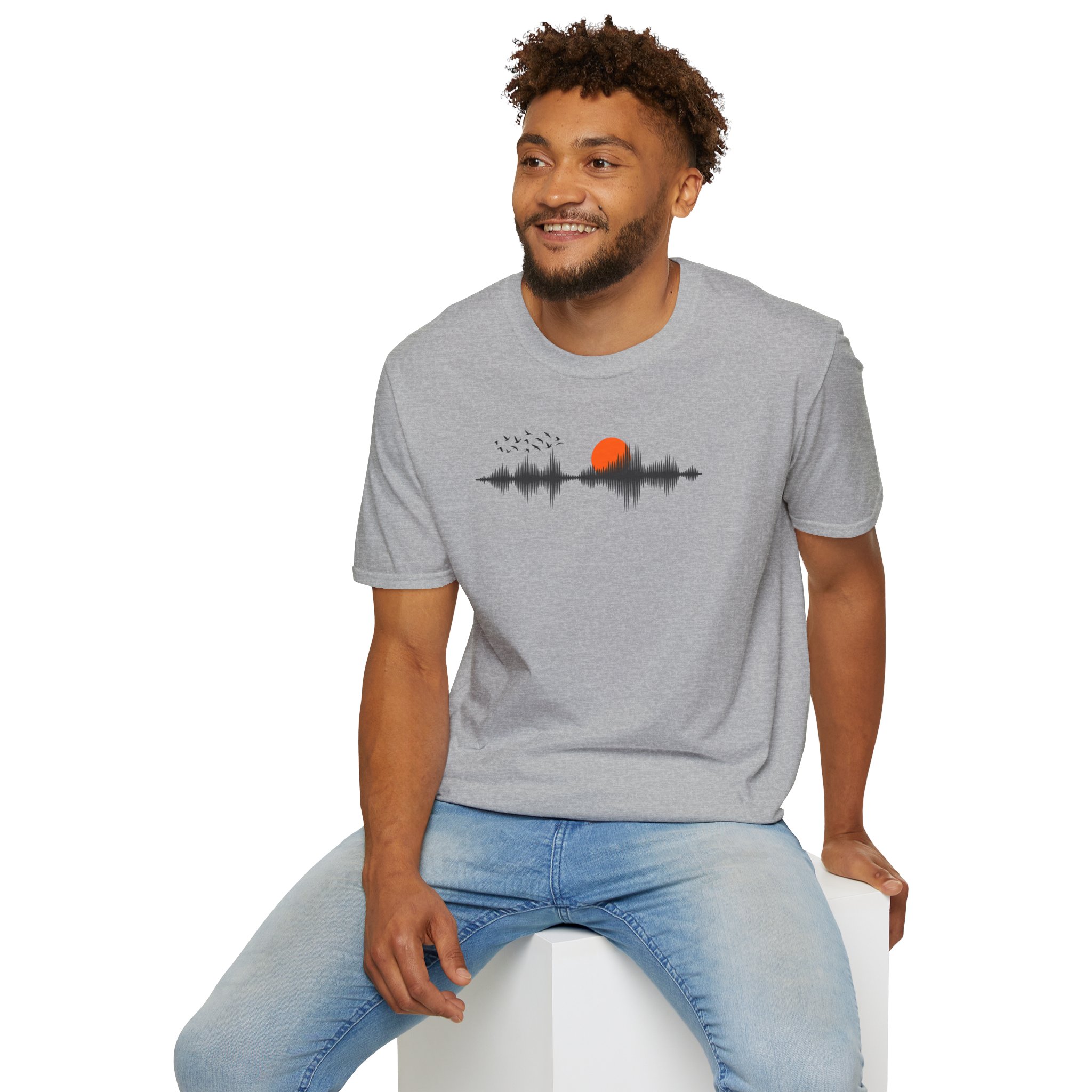 Sunset Soundwave T-Shirt — Minimal Nature Waveform Tee - Image 40