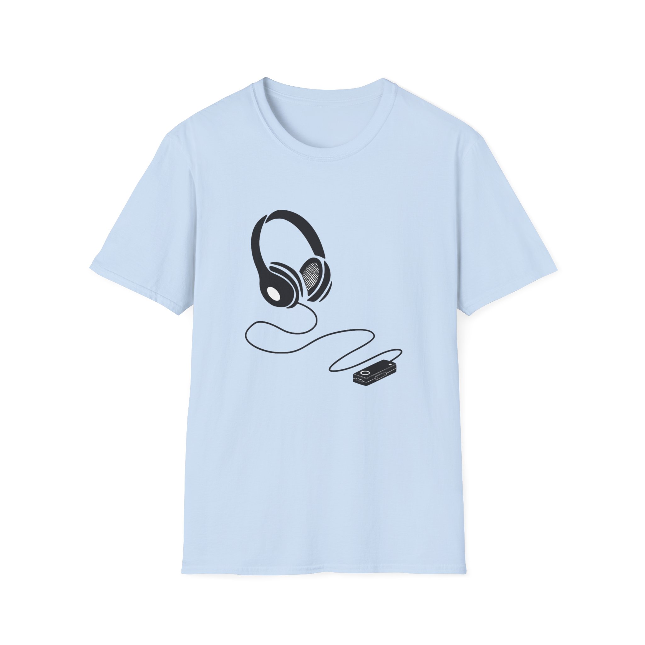 Music Lover Unisex Softstyle T-Shirt with Headphones Design - Image 41