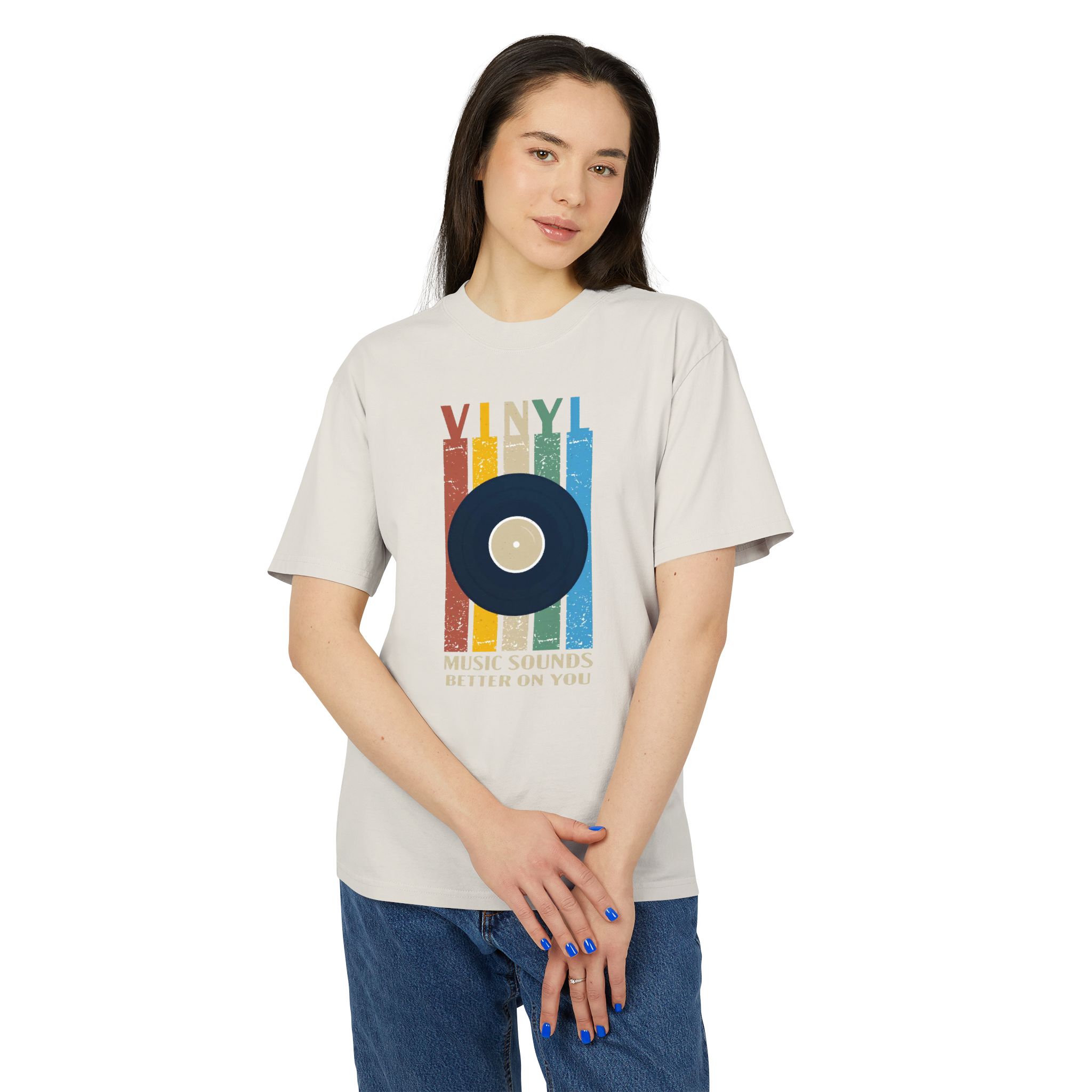 Vinyl Music Sounds Unisex Heavy Faded Tee - Image 7