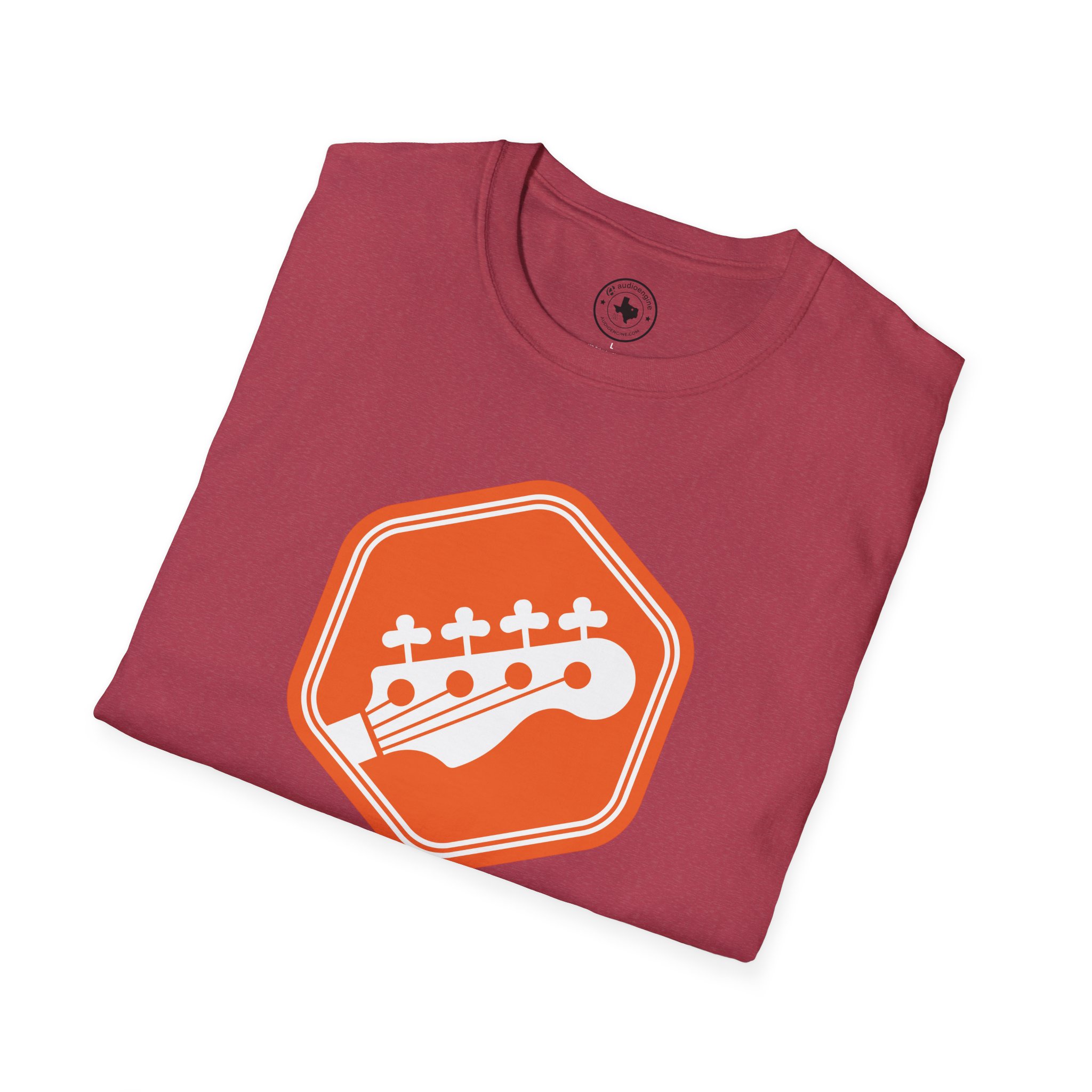 Orange Bass Guitar Badge T-Shirt — Retro Musician Tee for Bass Players - Image 121