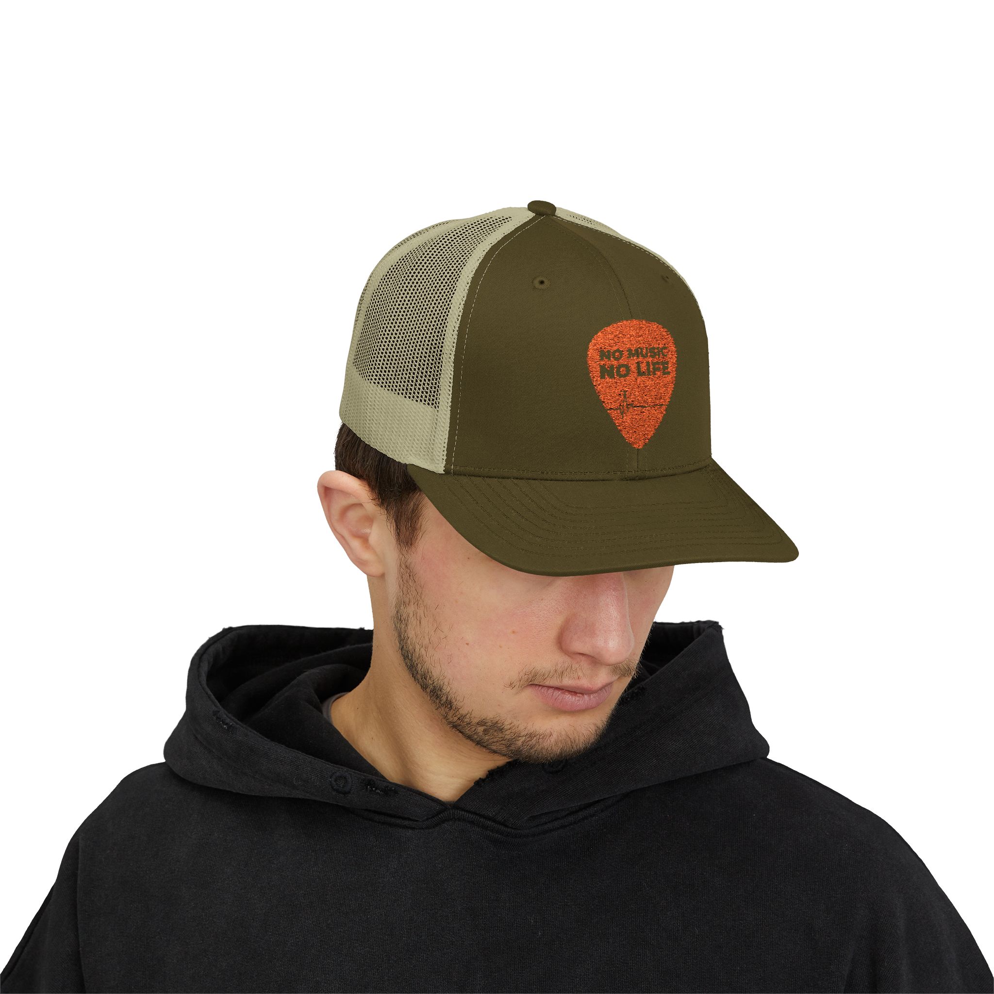 Music Lover Snapback Trucker Cap - 'No Music No Life' - Image 35