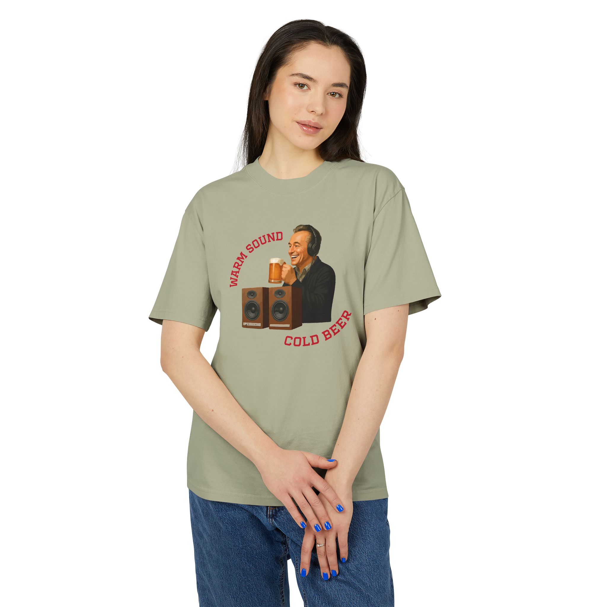 Retro Vibe Unisex Faded Tee - "Warm Sound, Cold Beer" Graphic - Image 19