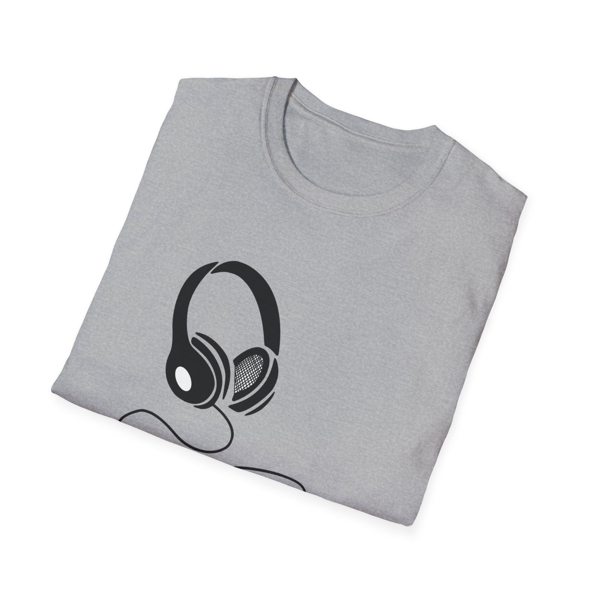 Music Lover Unisex Softstyle T-Shirt with Headphones Design - Image 20