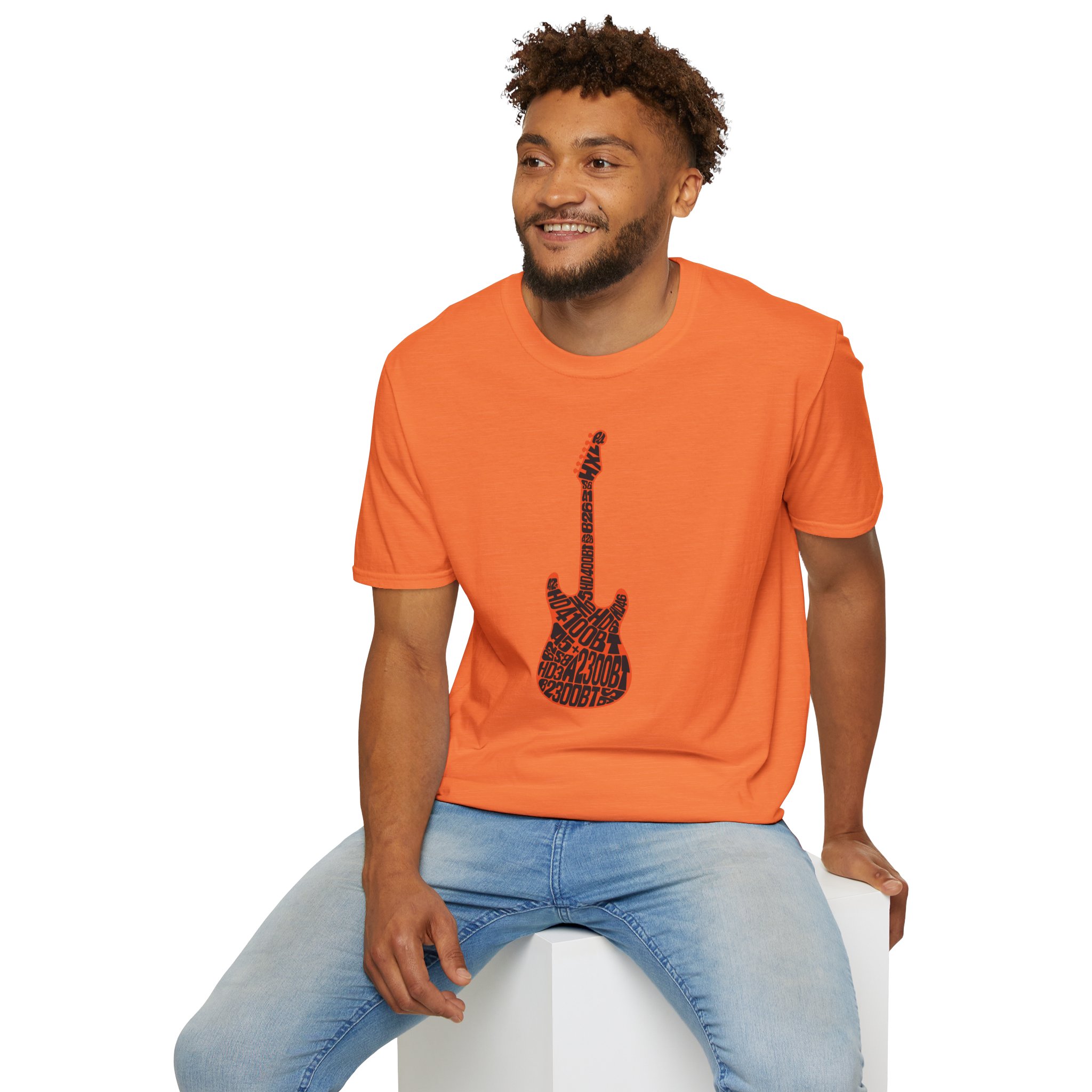 Electric Guitar Graphic T-Shirt — Red Psychedelic Music Tee - Image 26