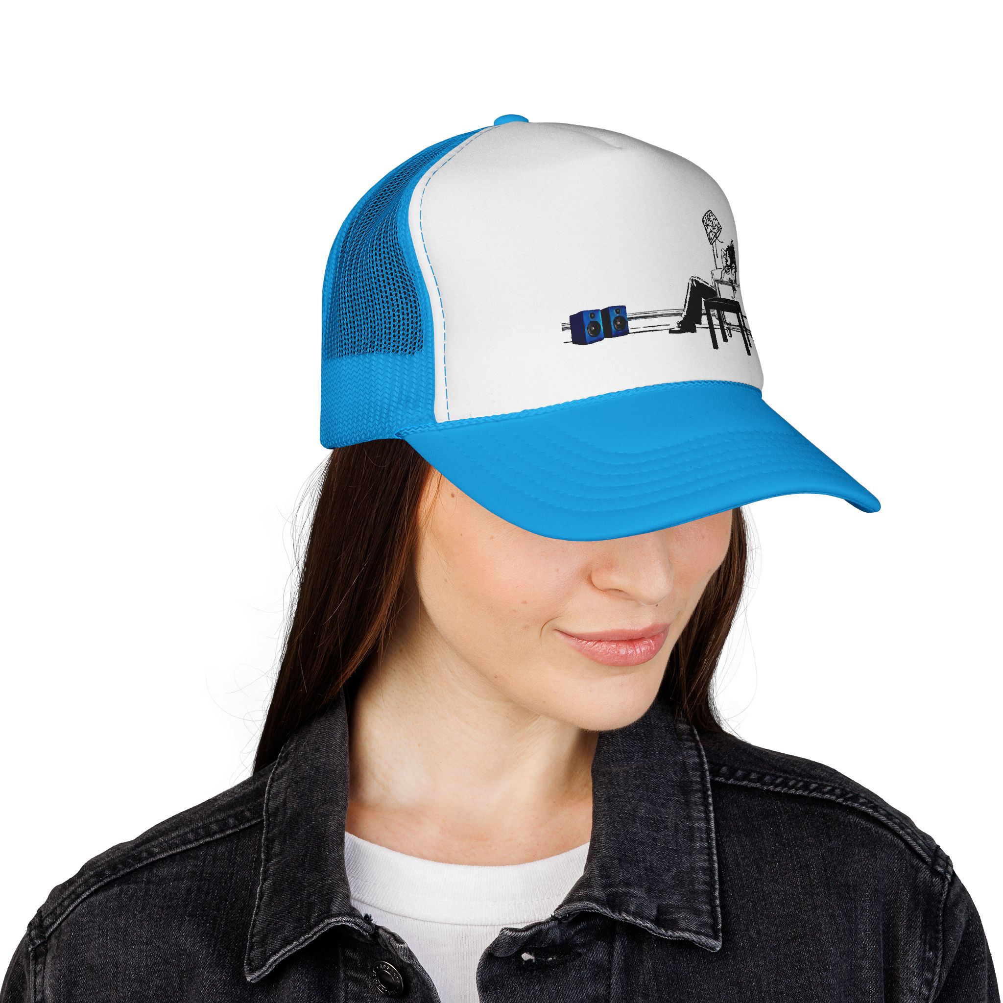 Gym Lover Trucker Cap with Workout Design - Image 4