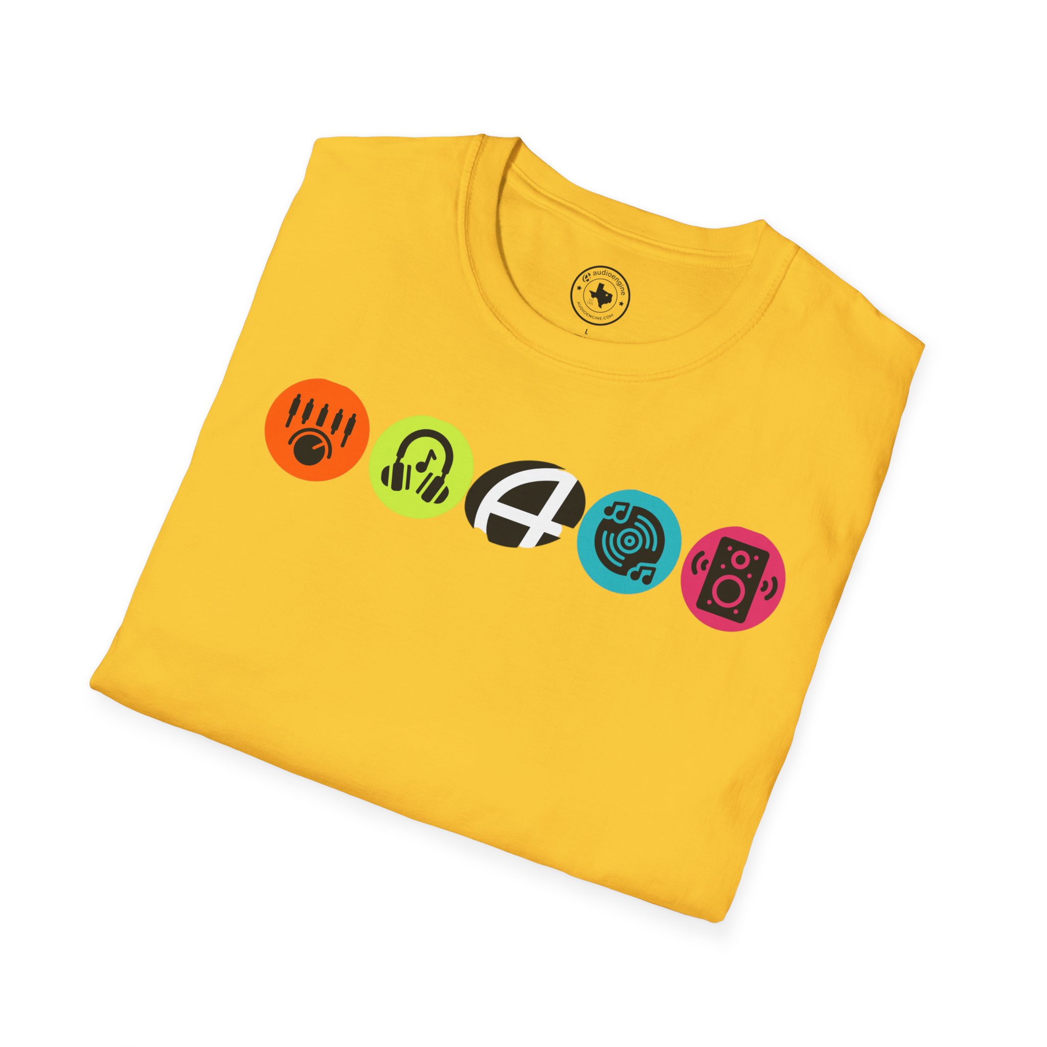Music Icon Row T-Shirt — Colorful Band Equipment Graphic Tee - Image 49