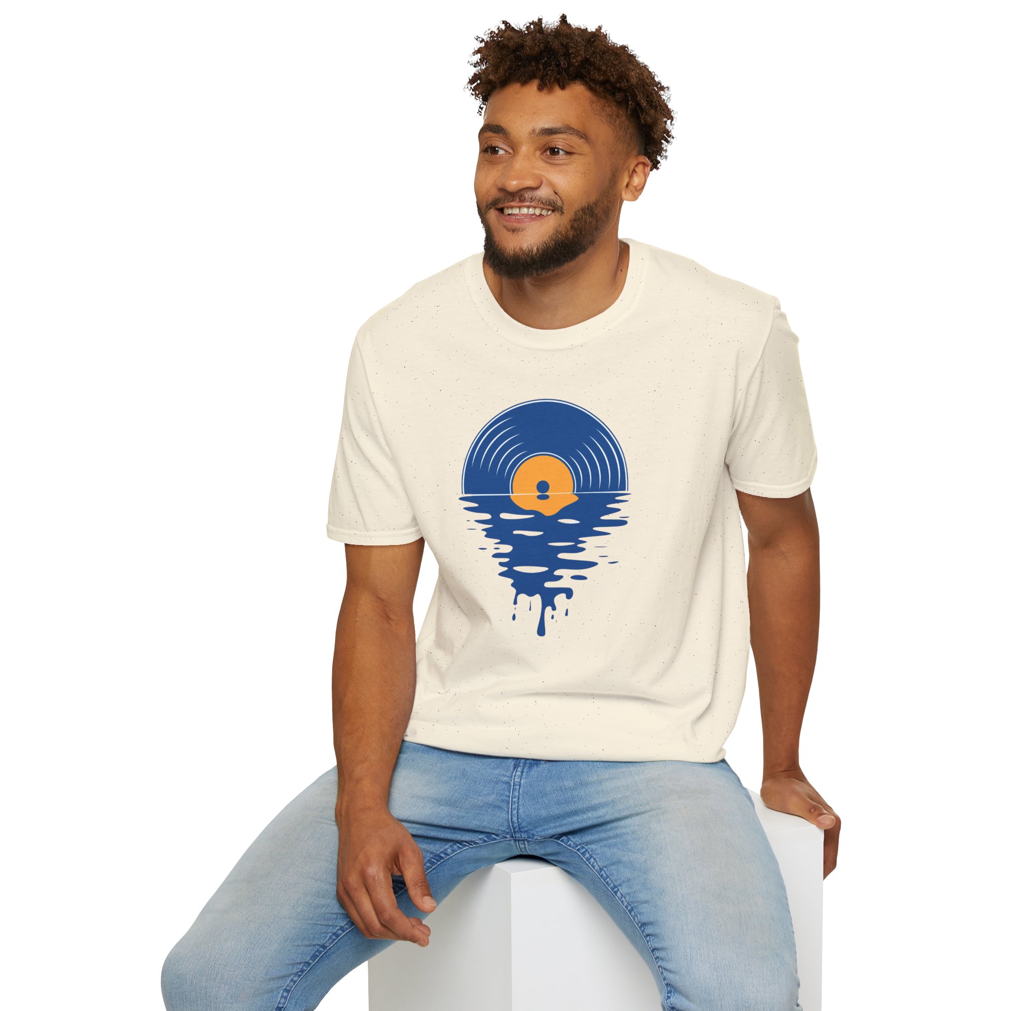 Sunset Vinyl Record T‑Shirt — Retro Music Lake Graphic Tee - Image 76