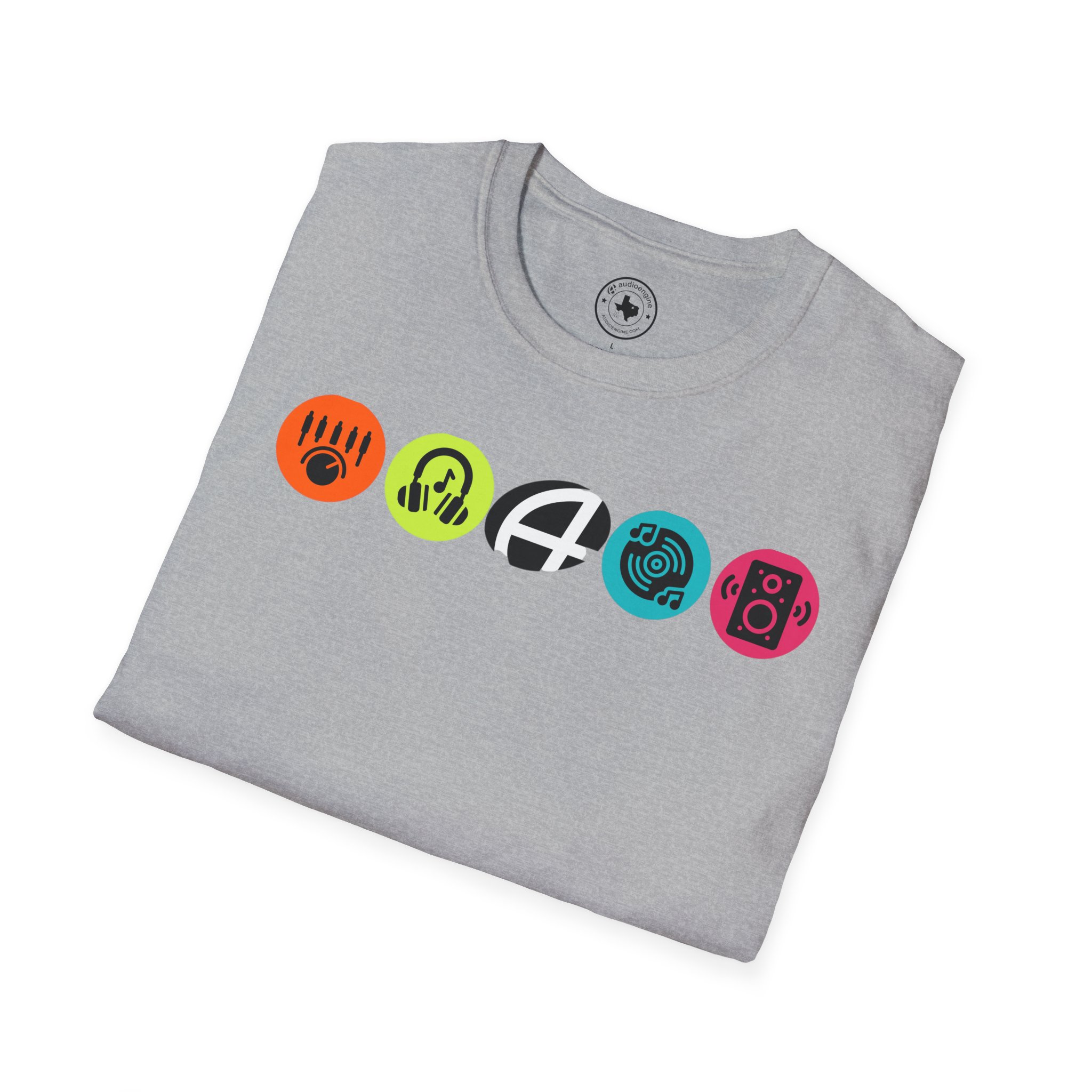 Music Icon Row T-Shirt — Colorful Band Equipment Graphic Tee - Image 22