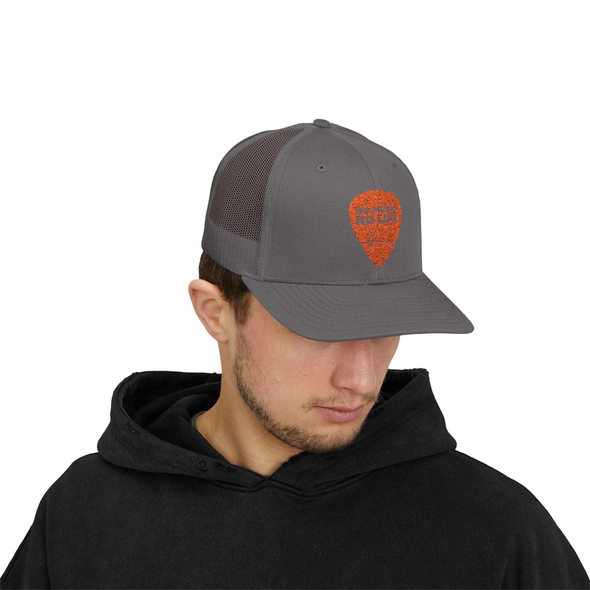 Music Lover Snapback Trucker Cap - 'No Music No Life' - Image 15