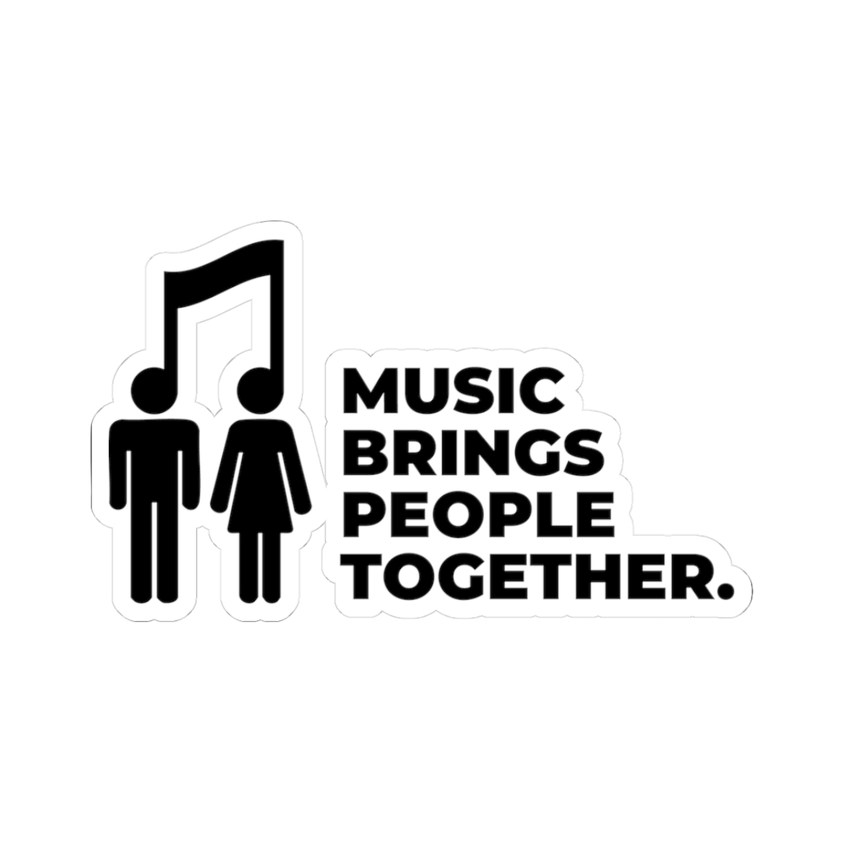 Music Brings People Together Sticker — Kiss-Cut Vinyl Decal for Laptops & Guitars - Image 2