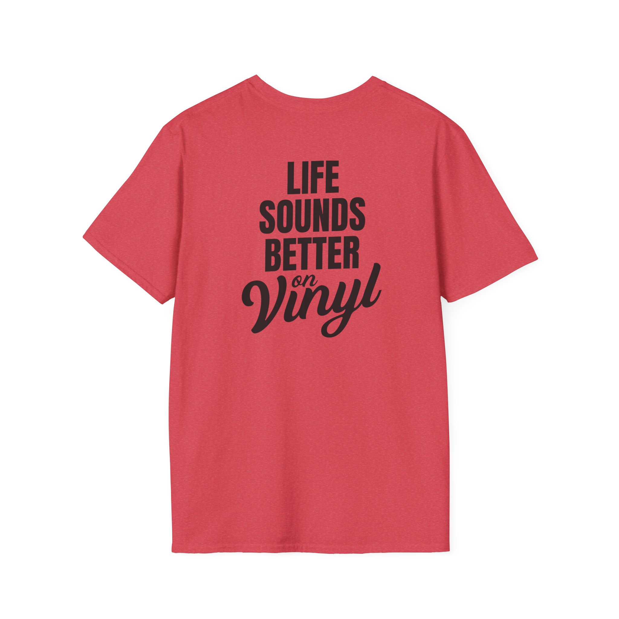 Vinyl Lover Unisex Softstyle T-Shirt - Life Sounds Better on Vinyl - Image 1