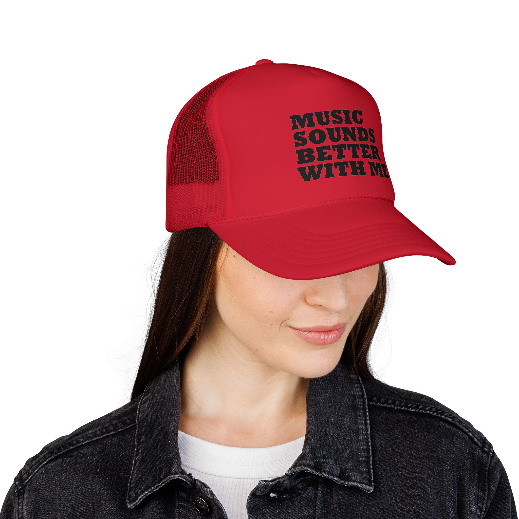 Music Vibe Trucker Cap - "Music Sounds Better With Me" - Image 9
