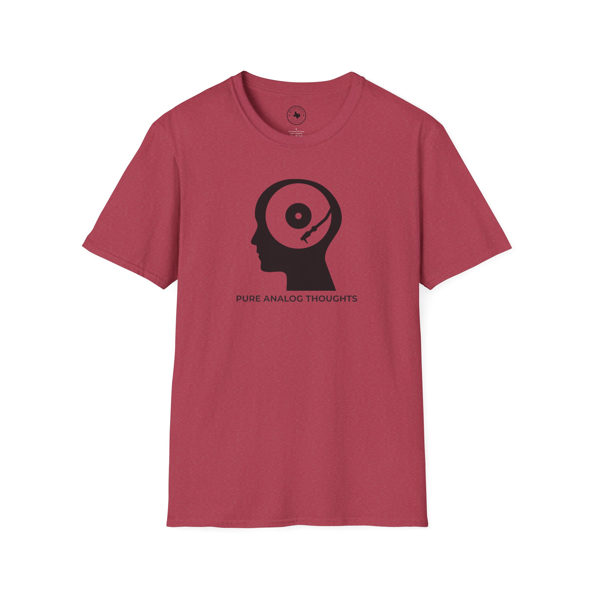Analog Thoughts T-Shirt — 'Pure Analog Thoughts' Record Head Graphic Tee - Image 121