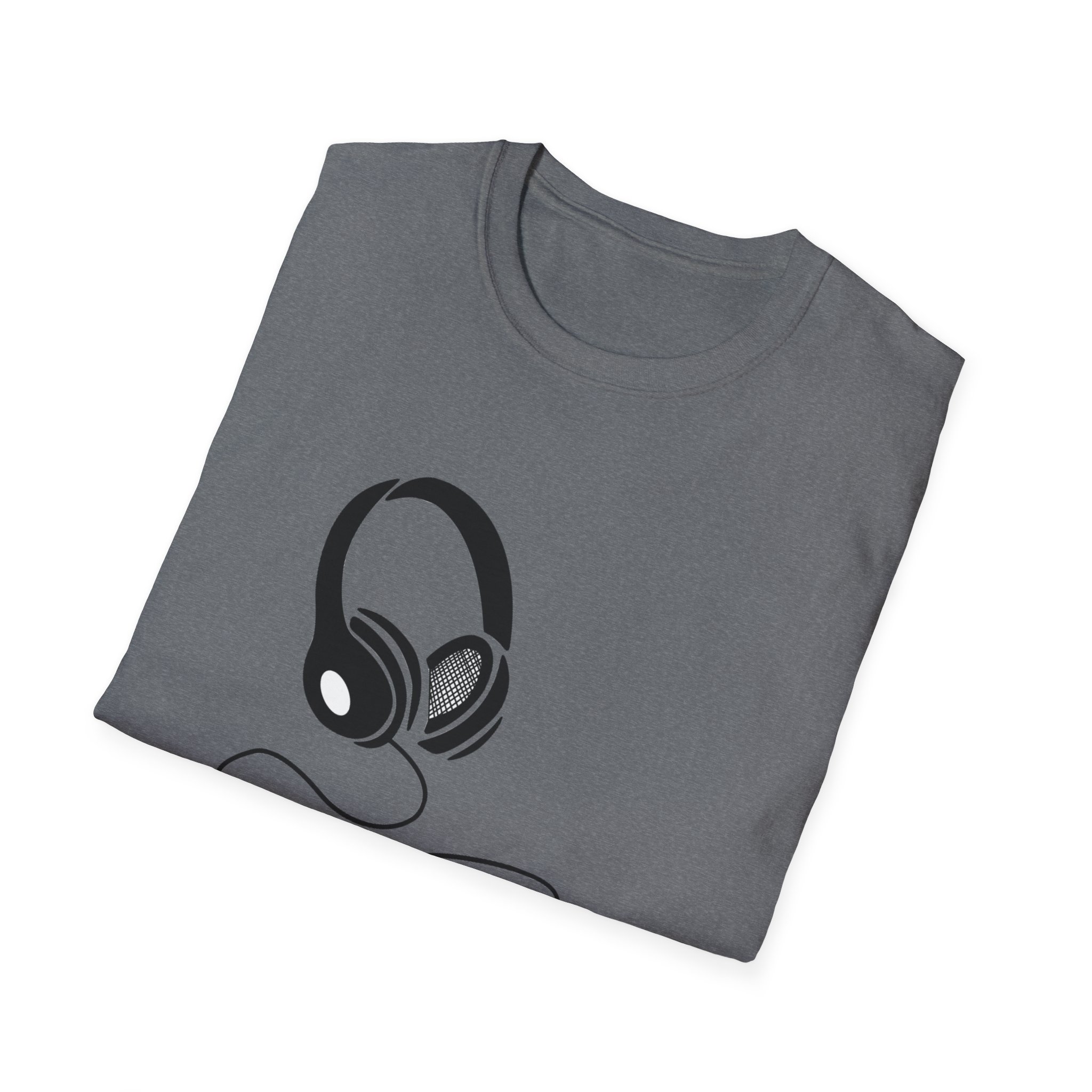 Music Lover Unisex Softstyle T-Shirt with Headphones Design - Image 32