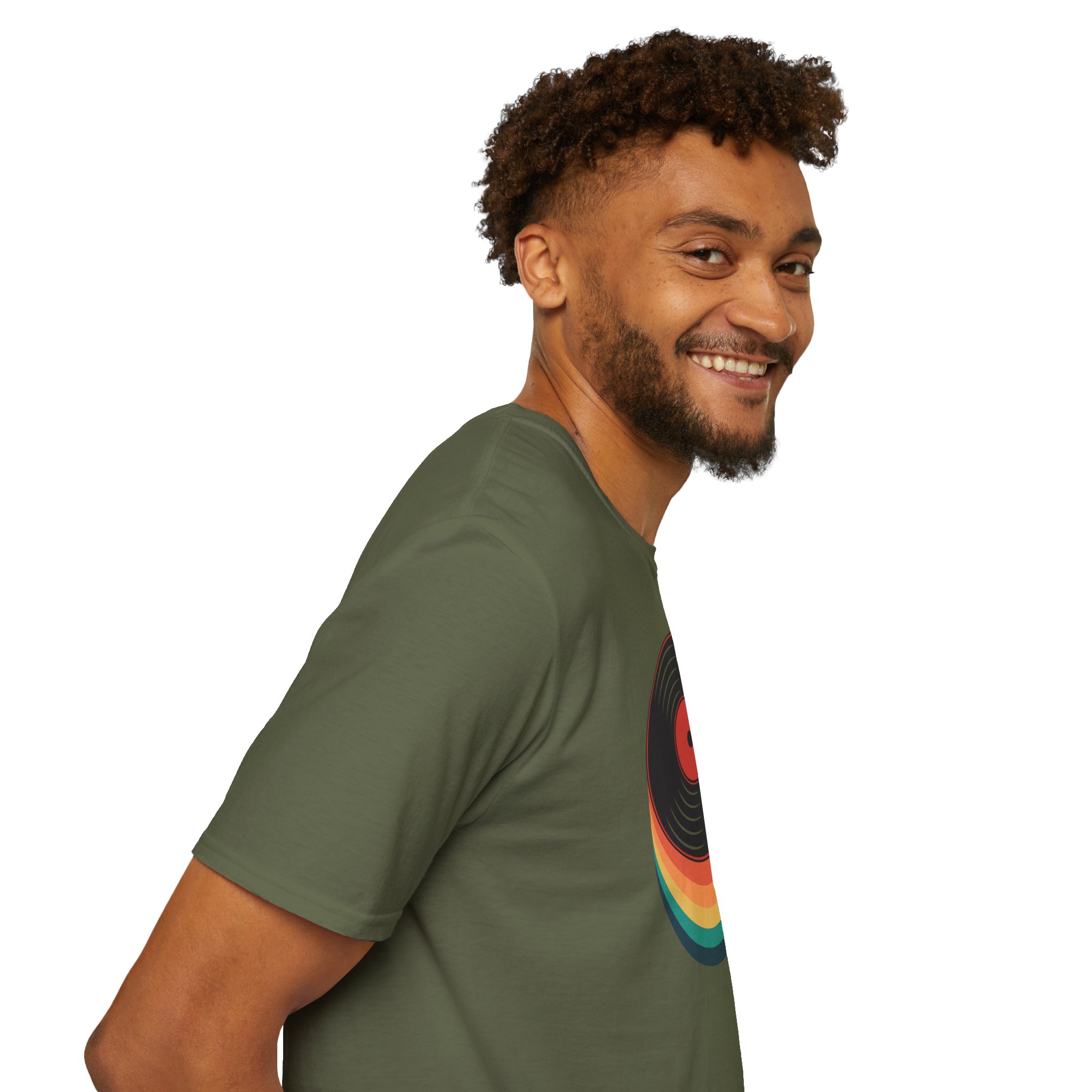 Retro Vinyl Record T-Shirt — Rainbow Stack Turntable Tee - Image 99